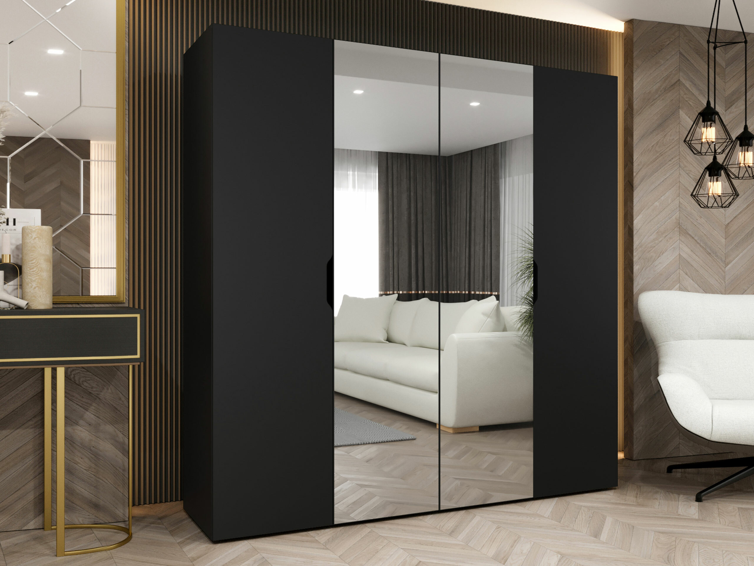 Kleiderschrank Hartford 514 (Schwarz)