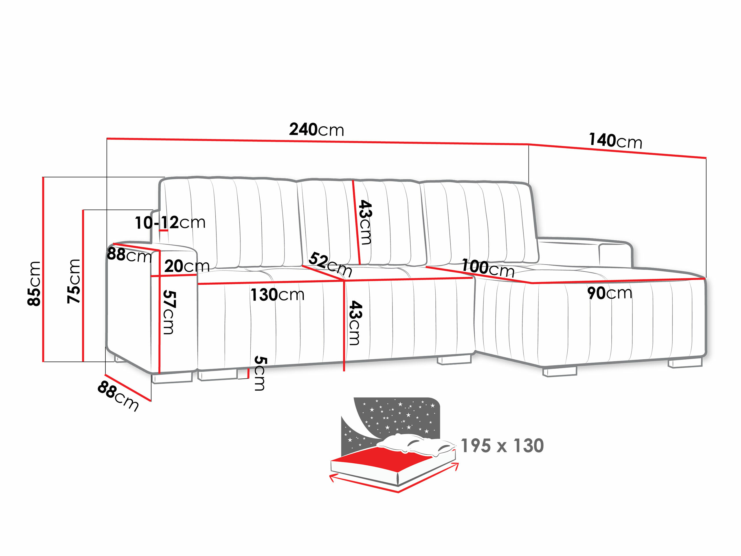 Ecksofa Modestas I (Manila 21)