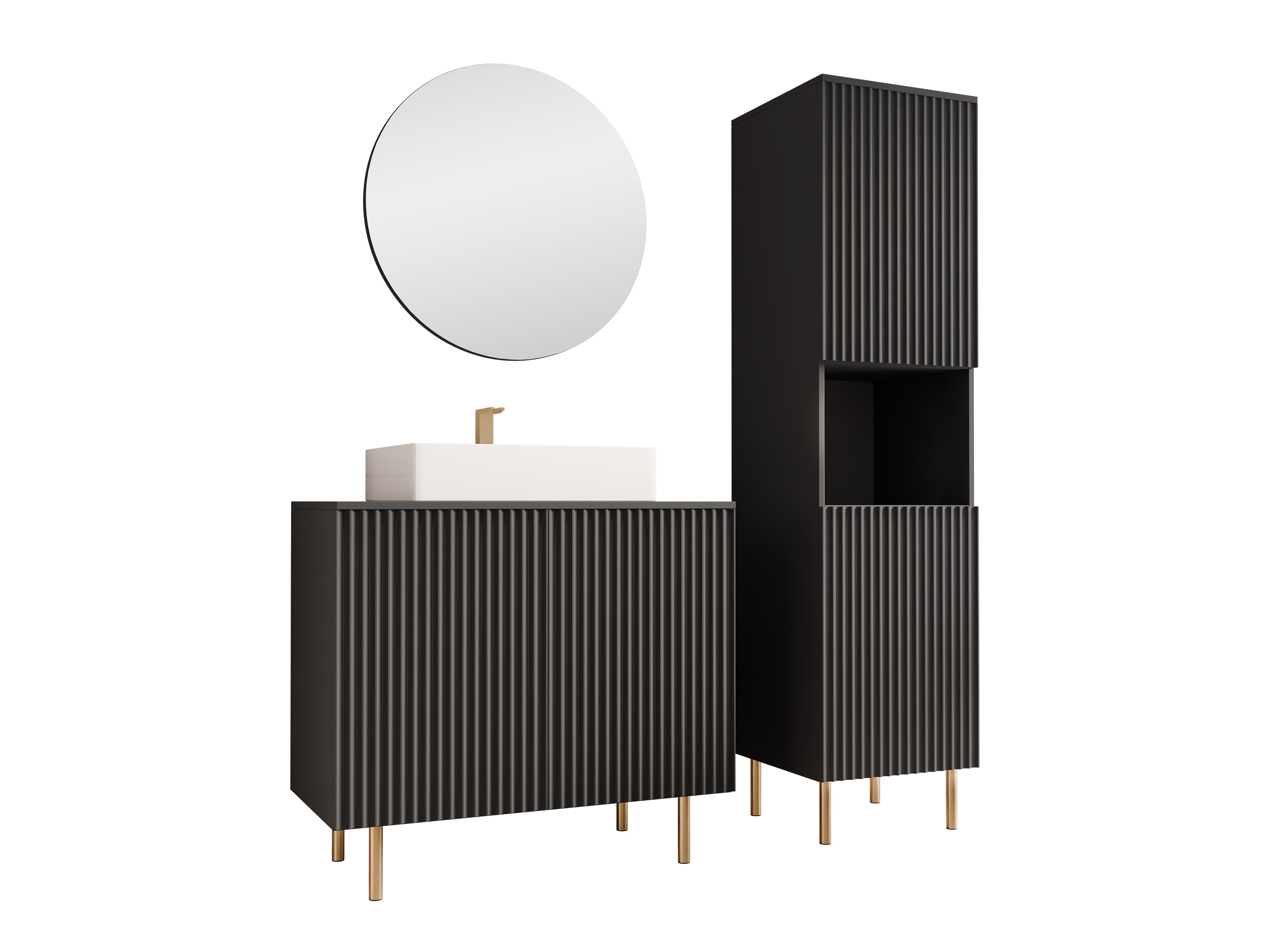 Badezimmer-Set Decus III (Schwarz)