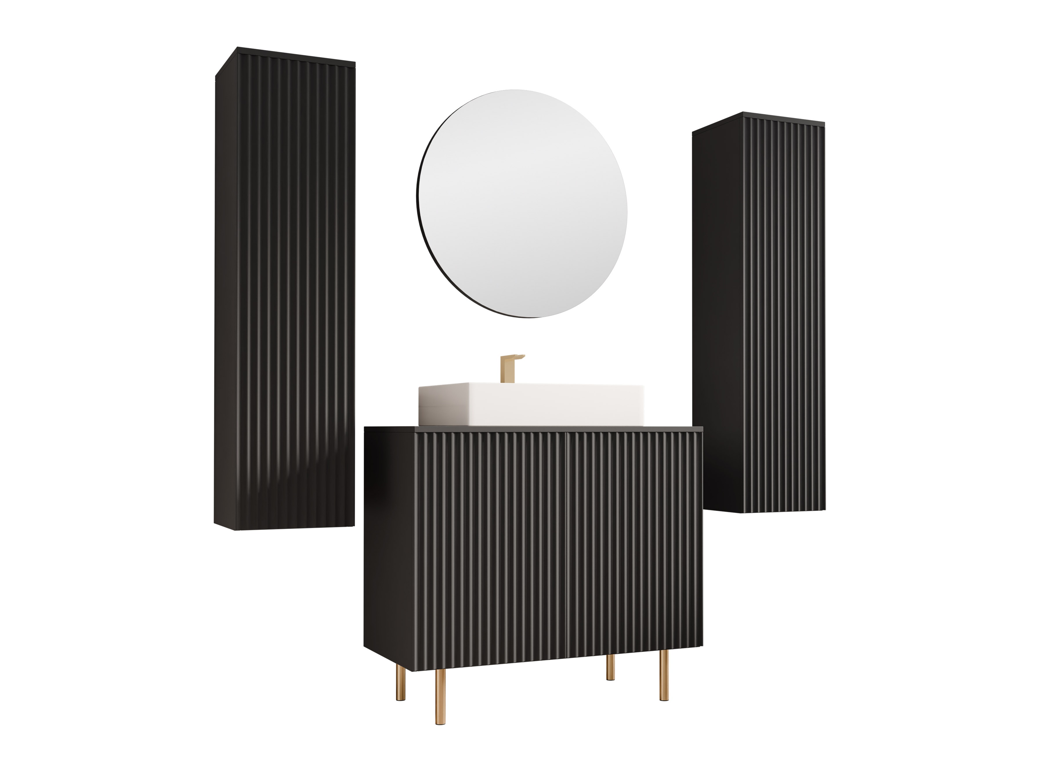 Badezimmer-Set Decus IV (Schwarz)