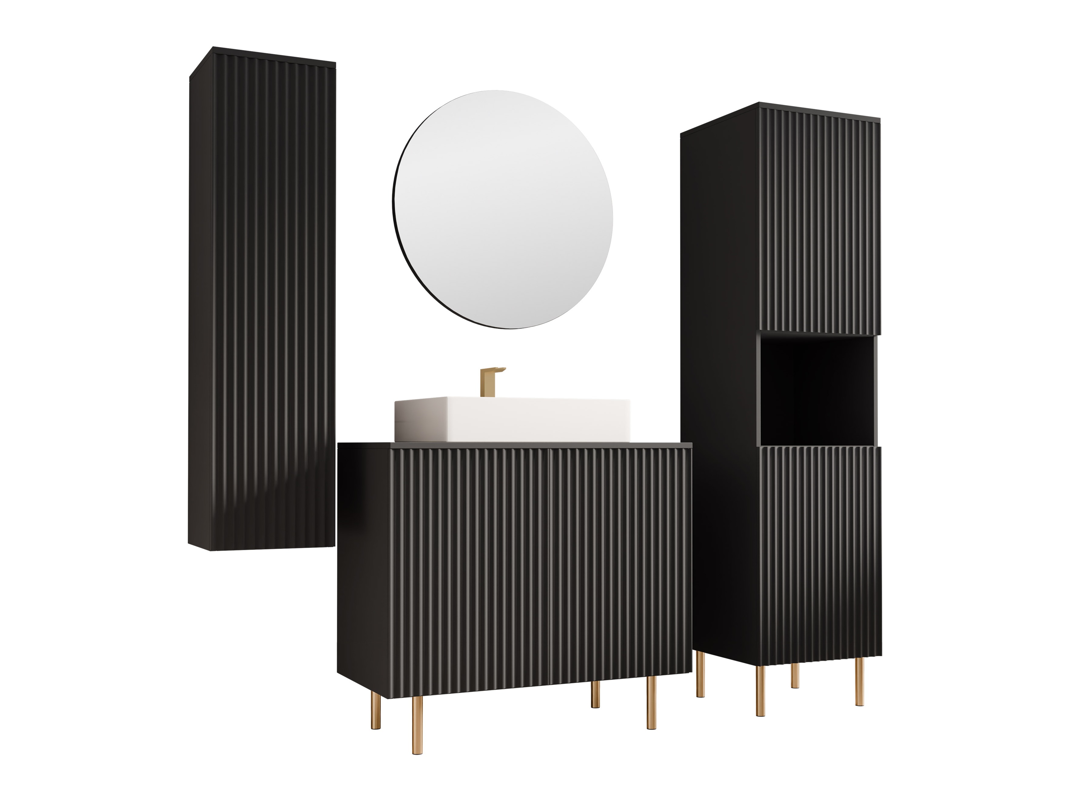 Badezimmer-Set Decus V (Schwarz)