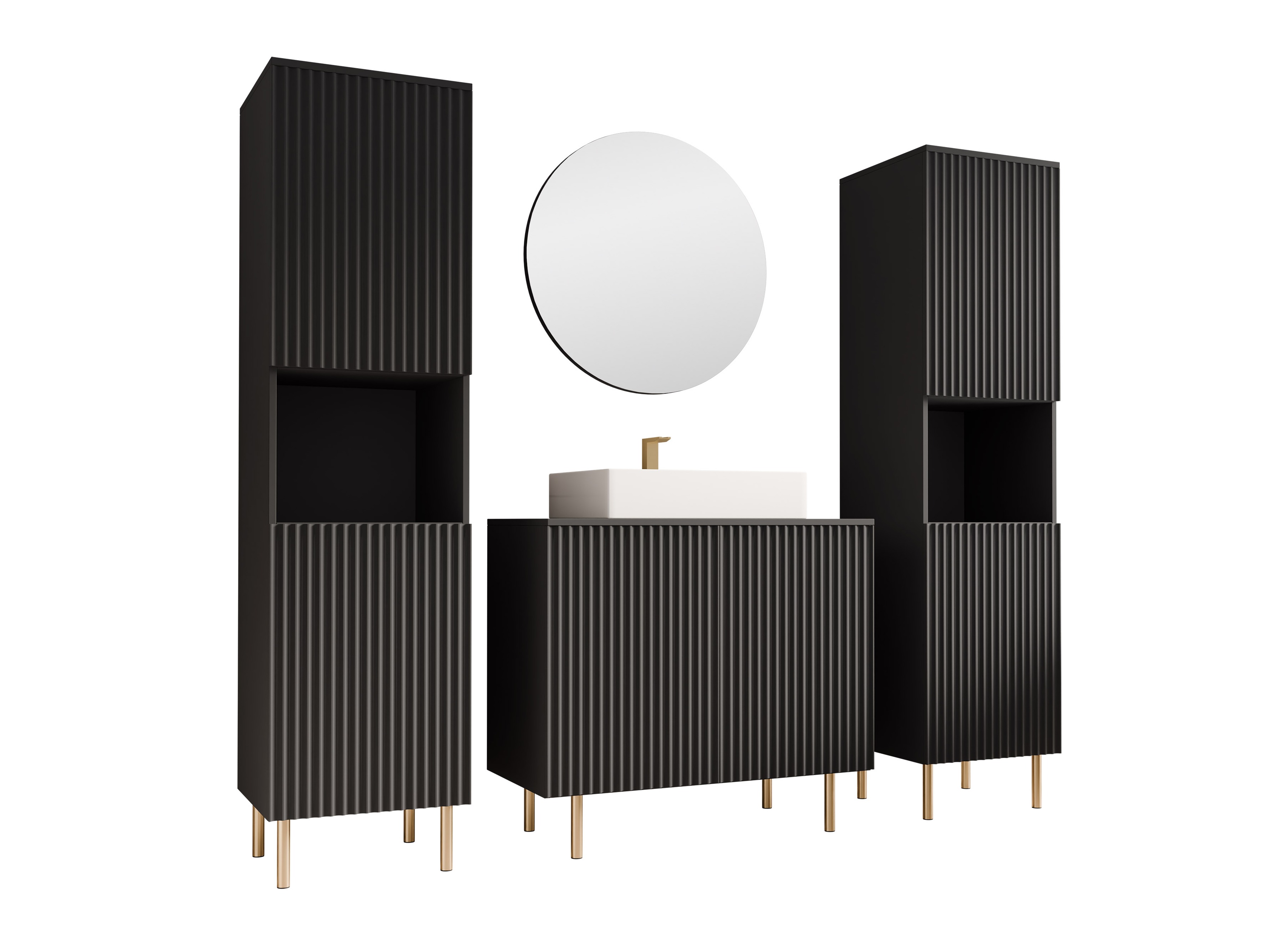 Badezimmer-Set Decus VI (Schwarz)