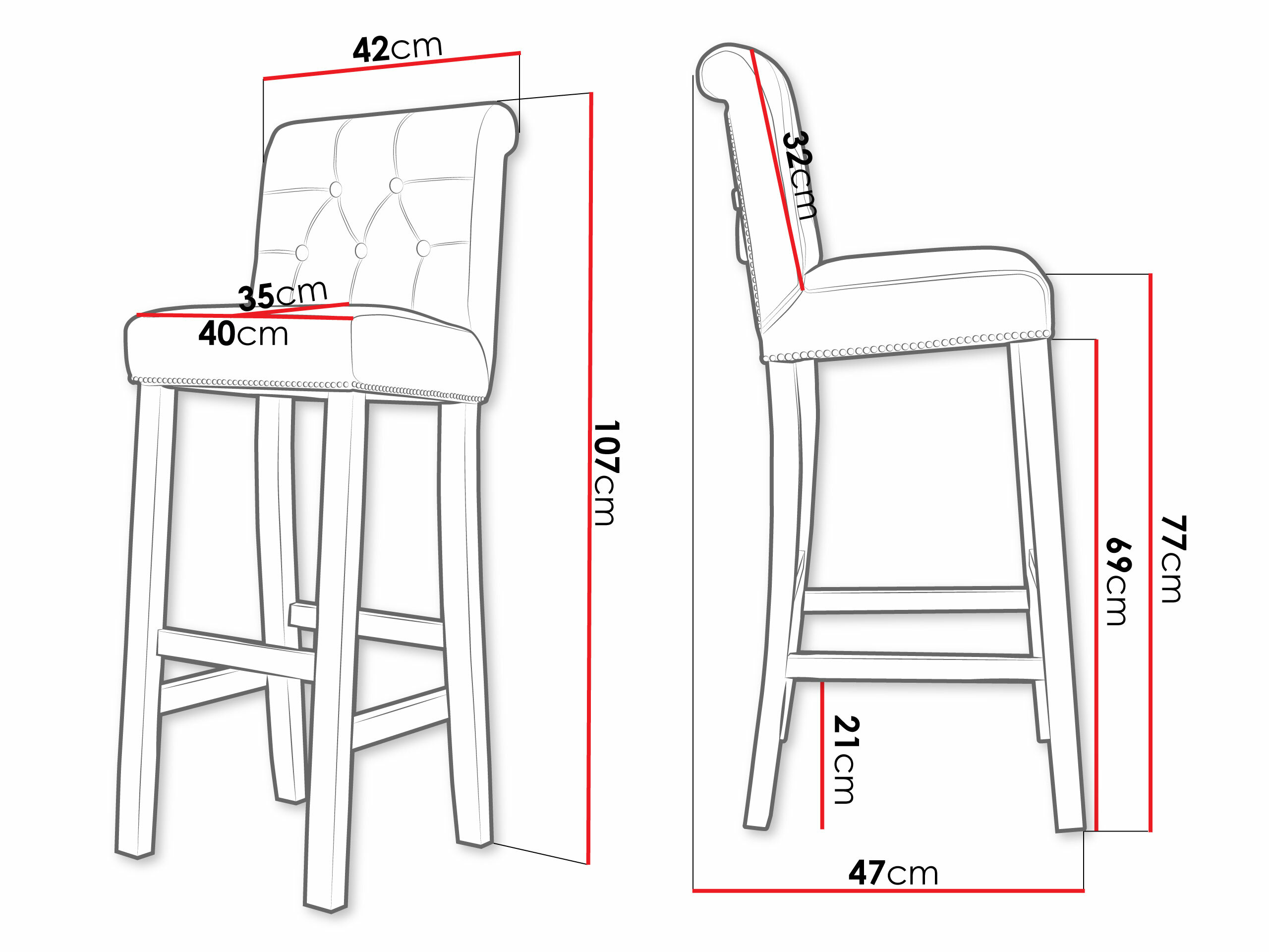 Barstuhl Jackson 100 (Schwarz + Magic Velvet 2217)