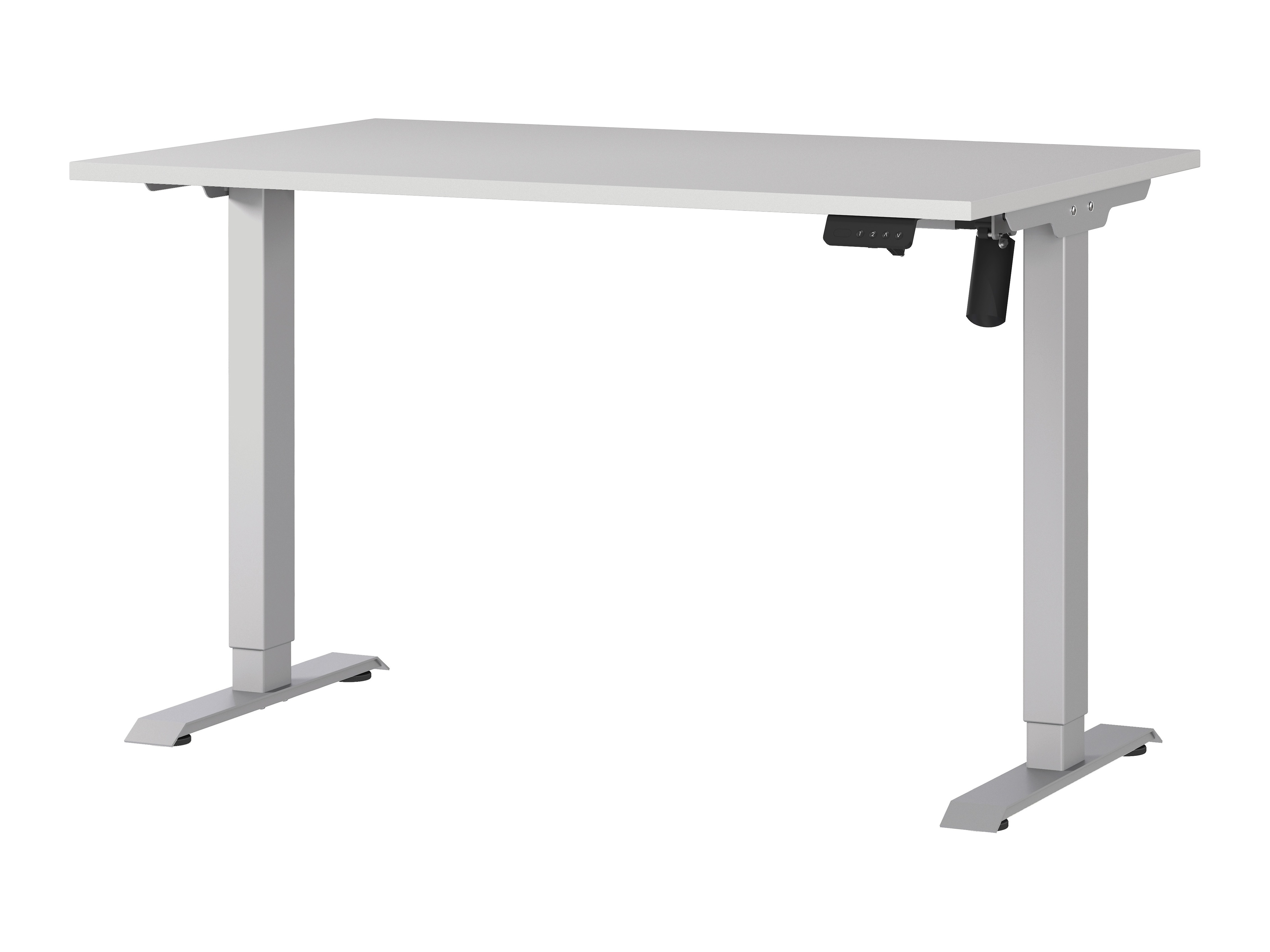 Höhenverstellbarer Schreibtisch Lartesi 115 (Hellgrau + Silber)