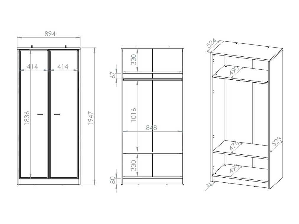 Kleiderschrank Avibale 100