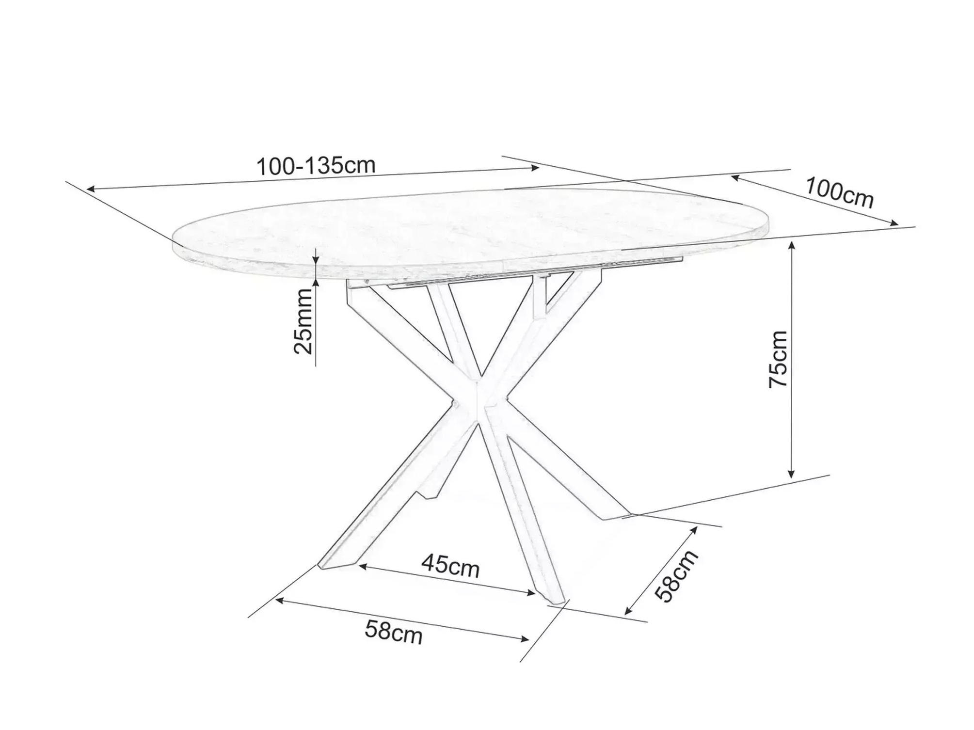 Tisch Detroit 792 (Grauer Marmor)