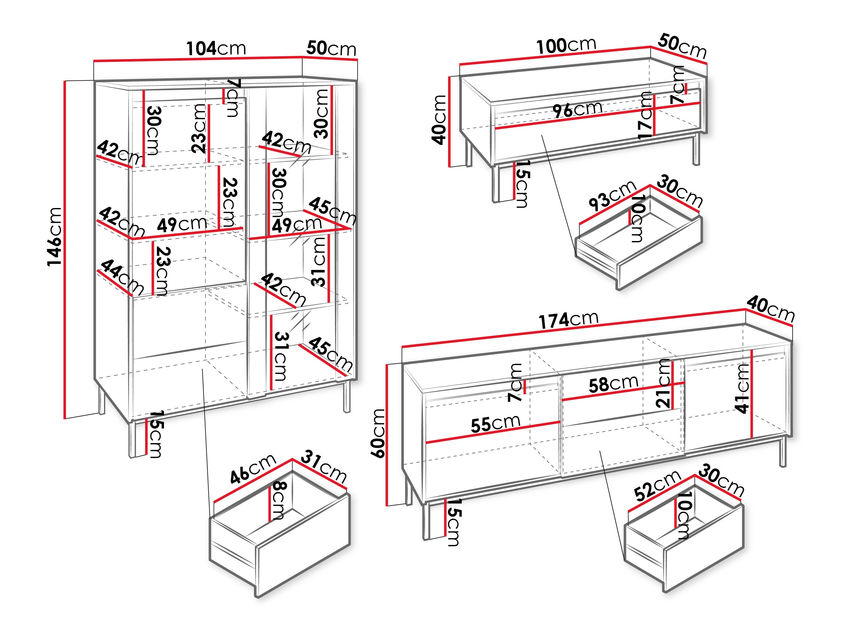 Wohnzimmer-Sets Comfivo Delruva V (Weiß)