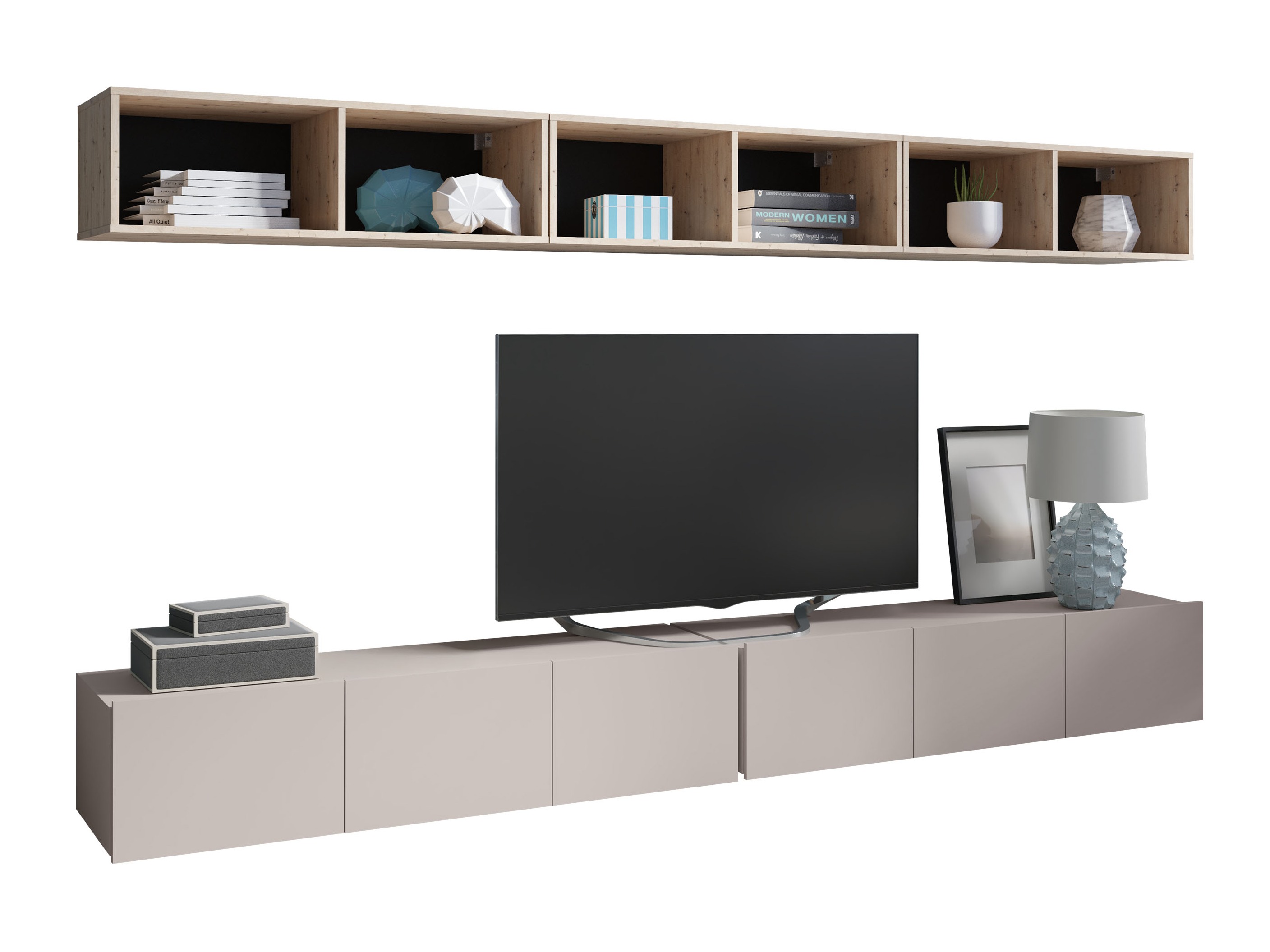 Wohnzimmer-Sets Tivdalu 153 (Kaschmir + Artisan Eichenholzoptik)