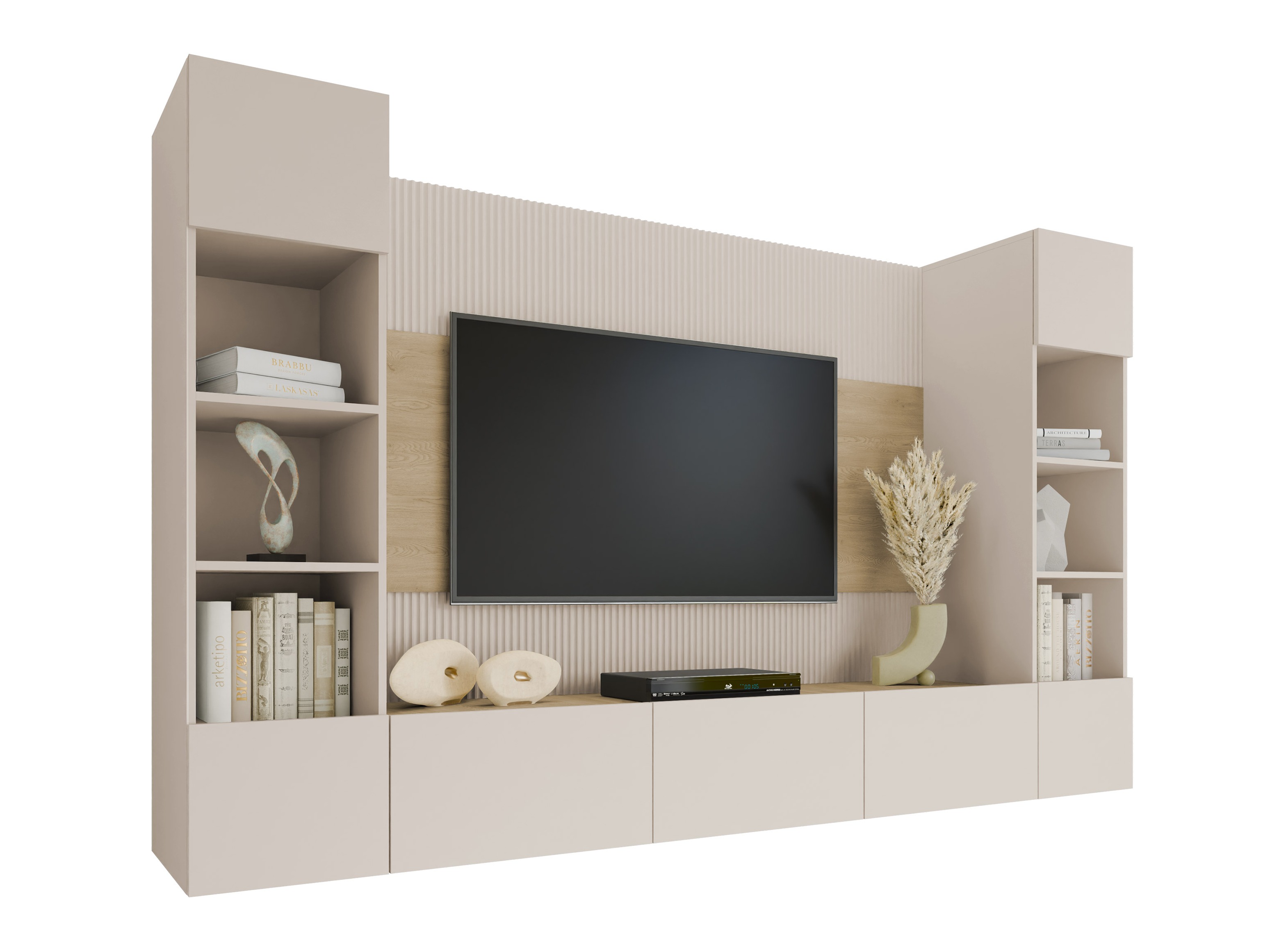 Wohnzimmer-Sets Comfivo Salix I (Beige + Eiche Cremona)