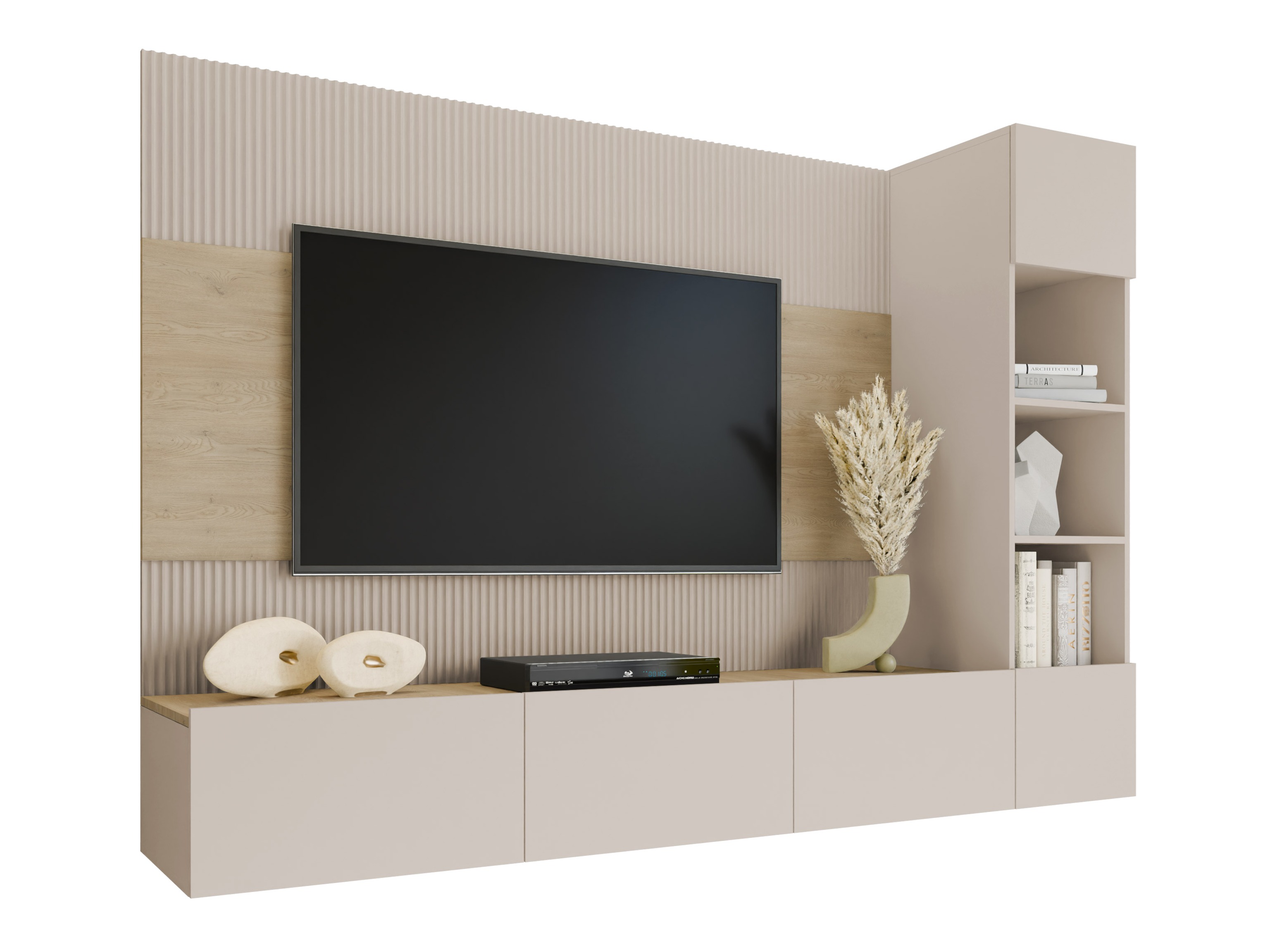 Wohnzimmer-Sets Comfivo Salix II (Beige + Eiche Cremona)