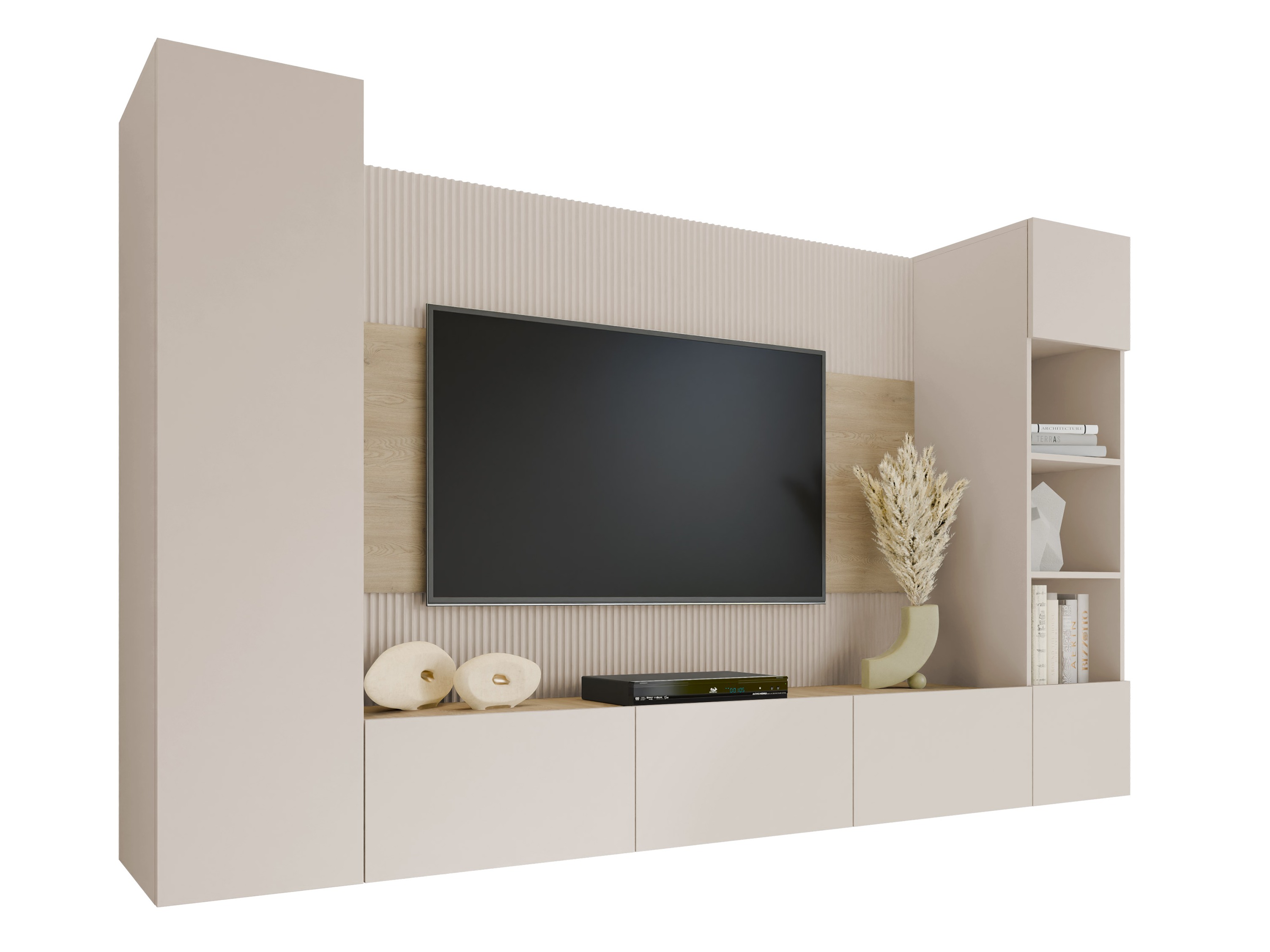 Wohnzimmer-Sets Comfivo Salix IV (Beige + Eiche Cremona)