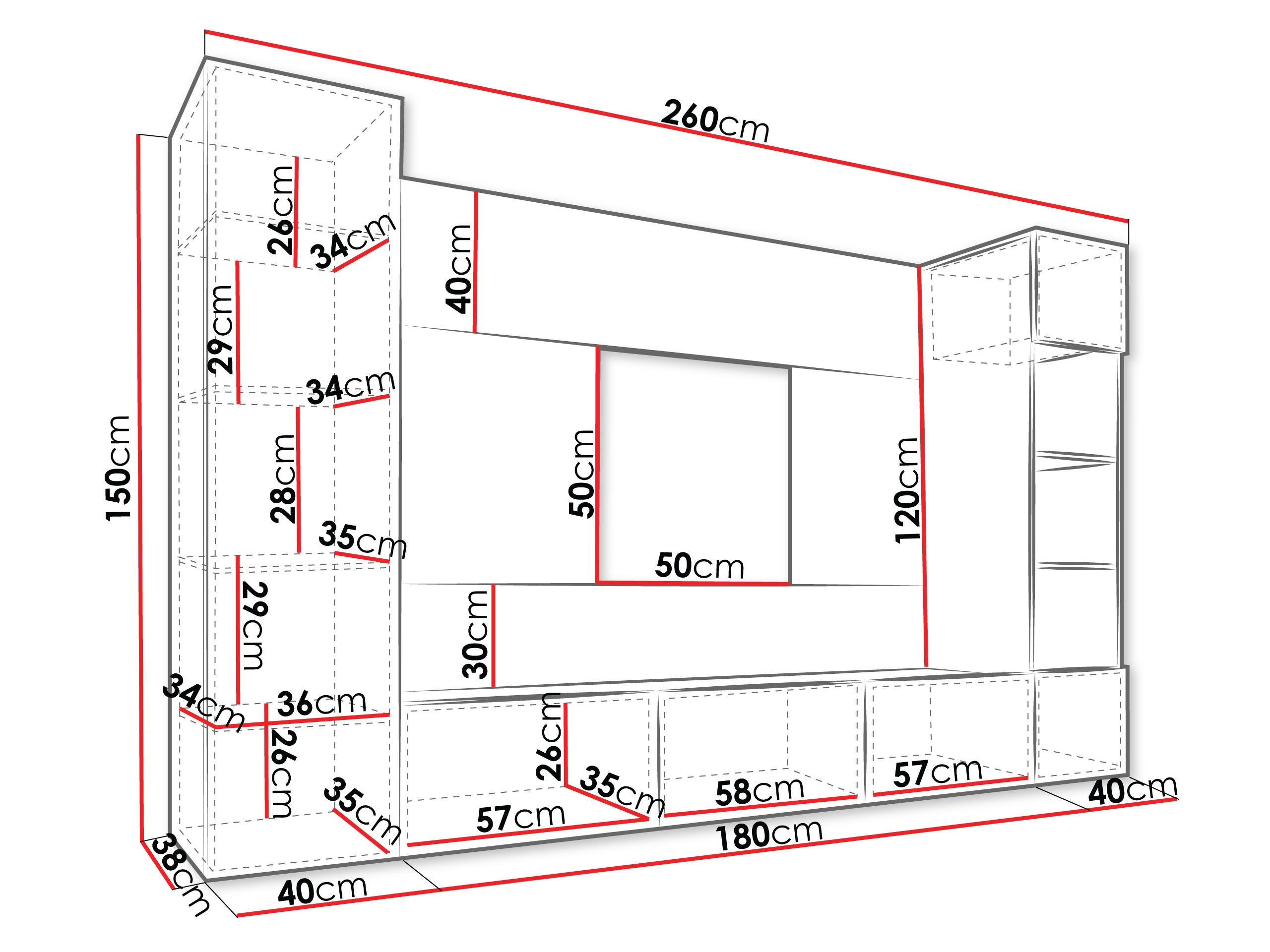 Wohnzimmer-Sets Comfivo Salix IV (Beige + Eiche Cremona)