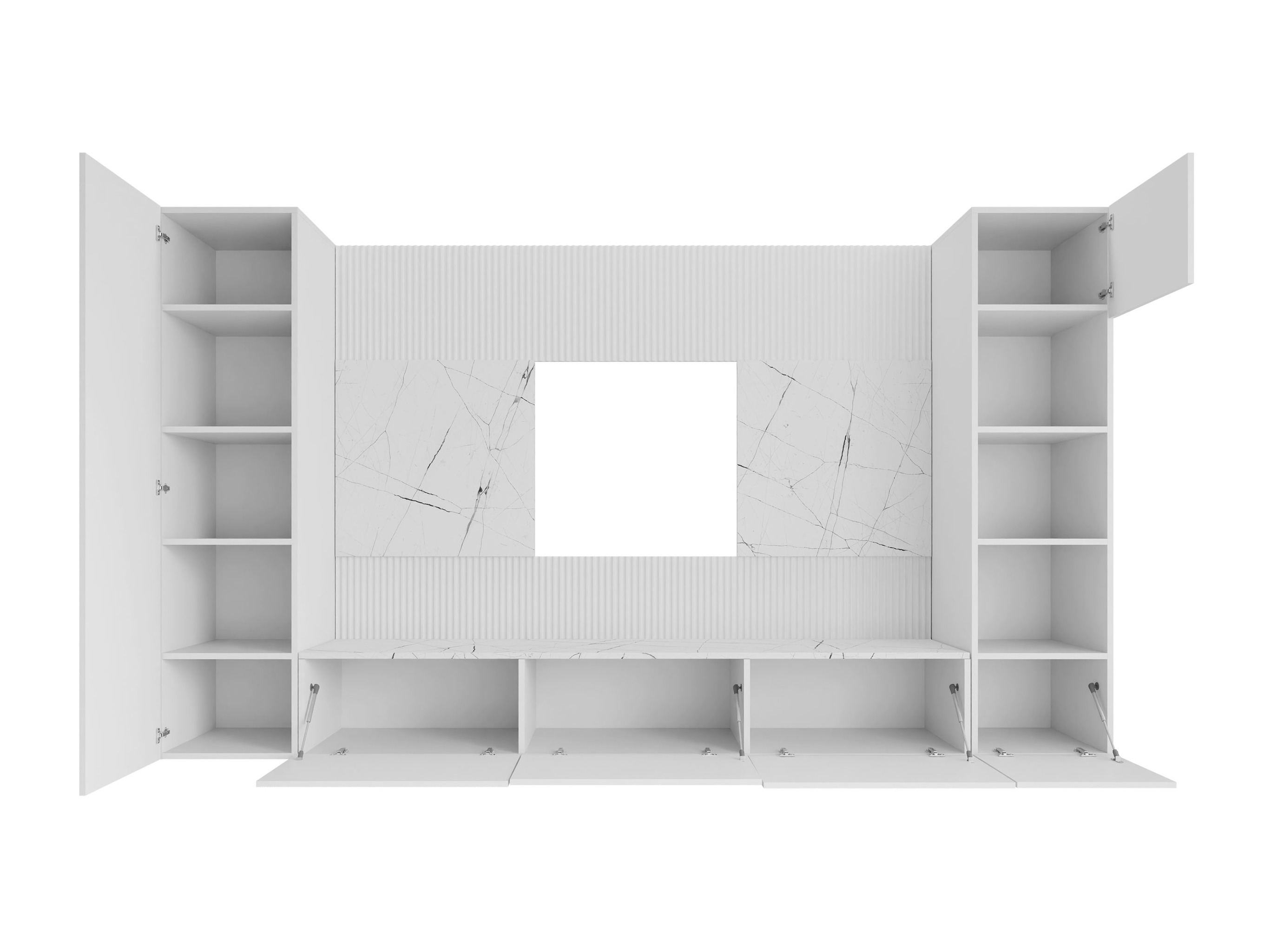 Wohnzimmer-Sets Comfivo Salix IV (Schwarz + Schwarzer Marmor)