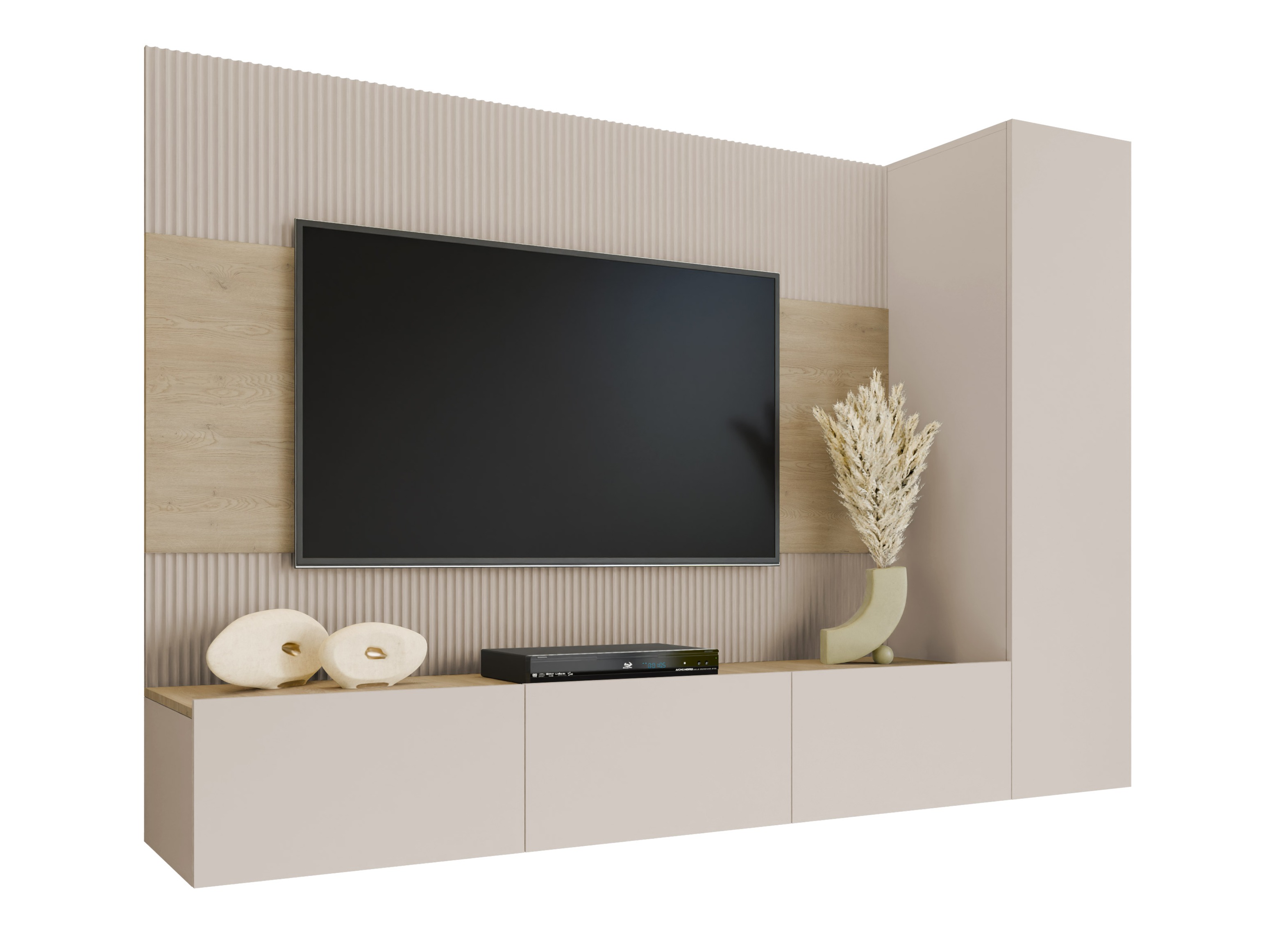 Wohnzimmer-Sets Comfivo Salix VI (Beige + Eiche Cremona)