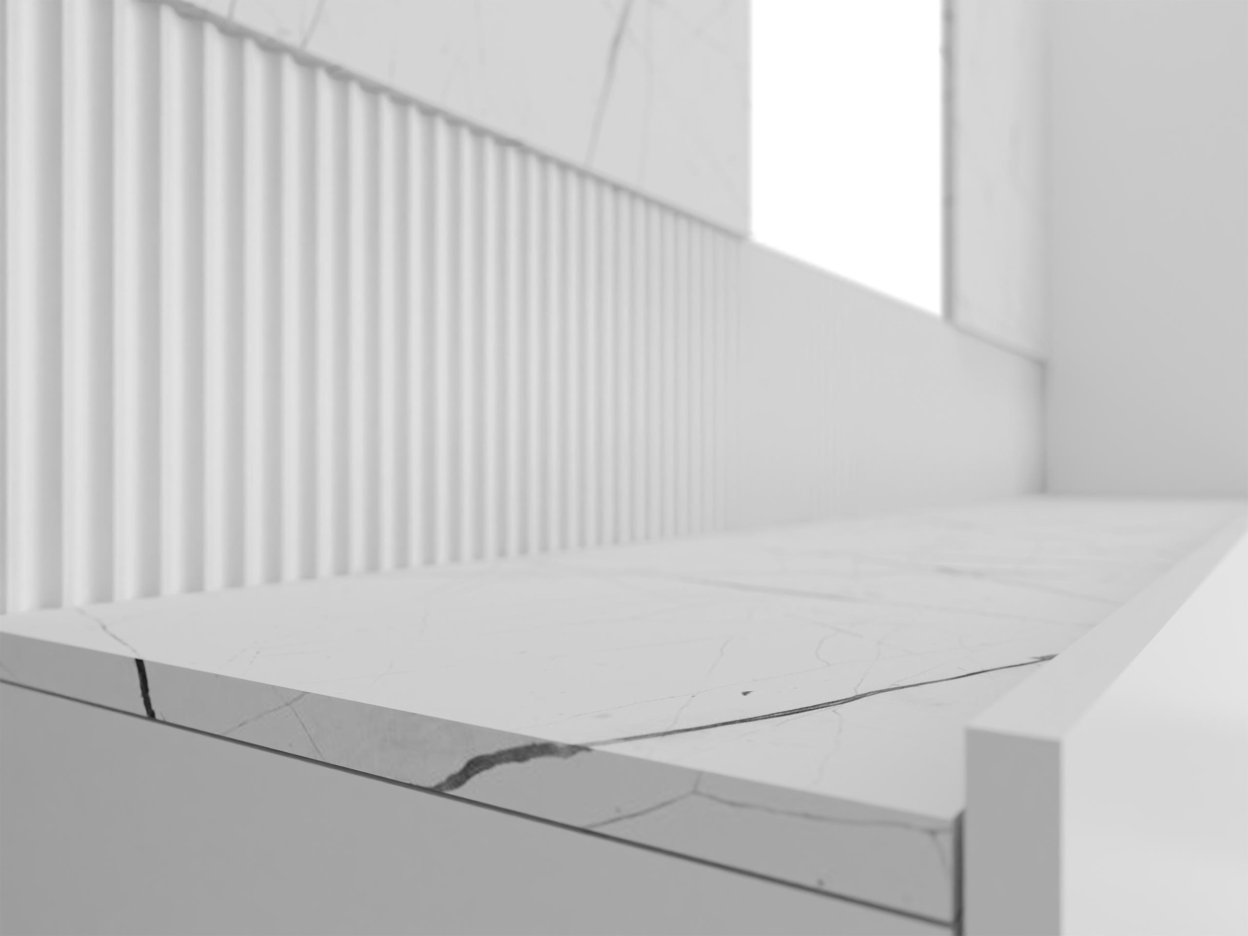 Wohnzimmer-Sets Comfivo Salix VI (Weiß + Weißer Marmor)