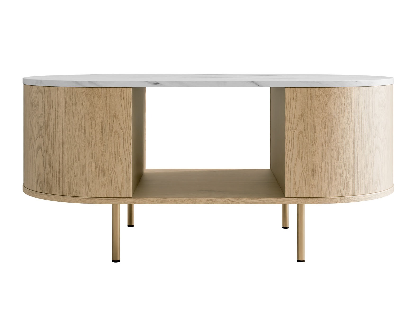 Couchtisch Comfivo Livtena (Weißer Marmor + Gold)