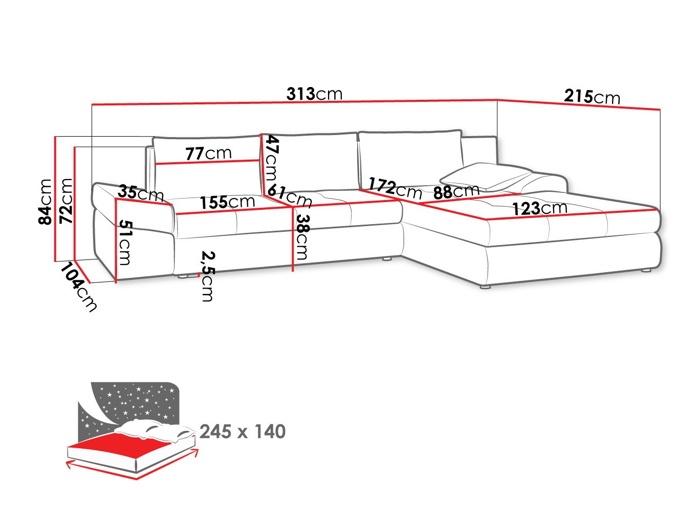 Ecksofa Memoria (Inari 95)