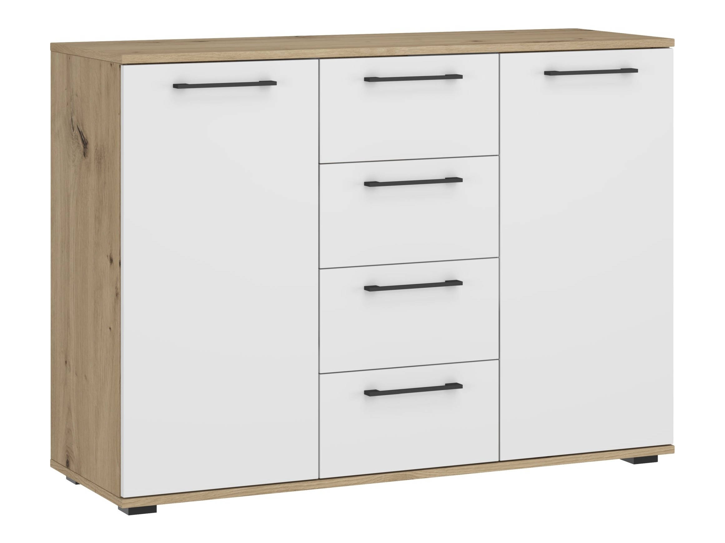 Kommoden Houston 1977 (Weiß + Artisan Eichenholzoptik)