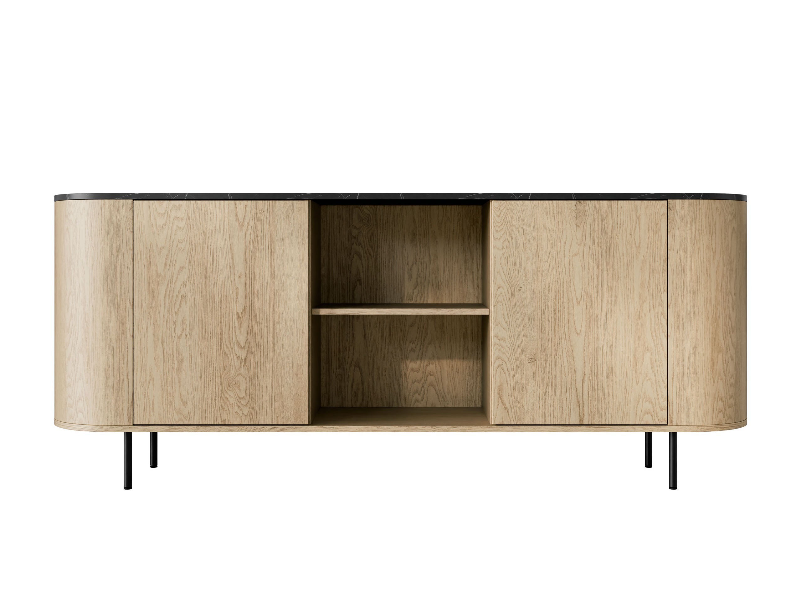 Sideboard Comfivo Livtena I (Schwarzer Marmor + Schwarz)