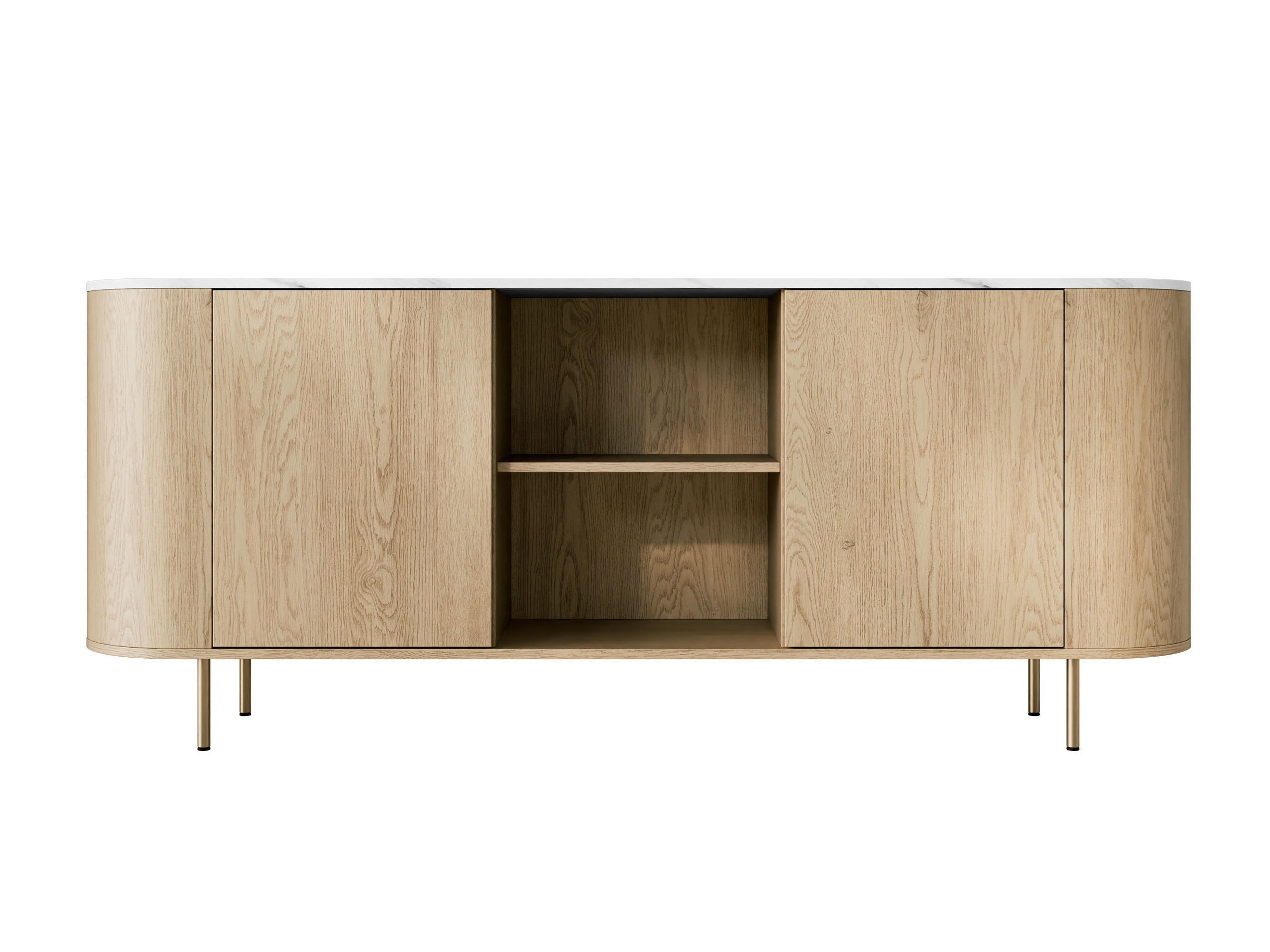 Sideboard Comfivo Livtena I (Weißer Marmor + Gold)