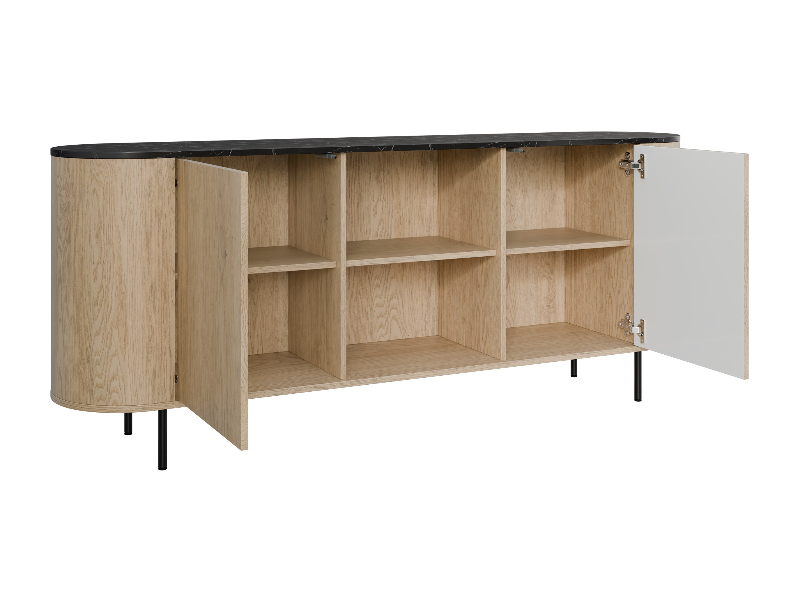 Sideboard Comfivo Livtena I (Weißer Marmor + Gold)