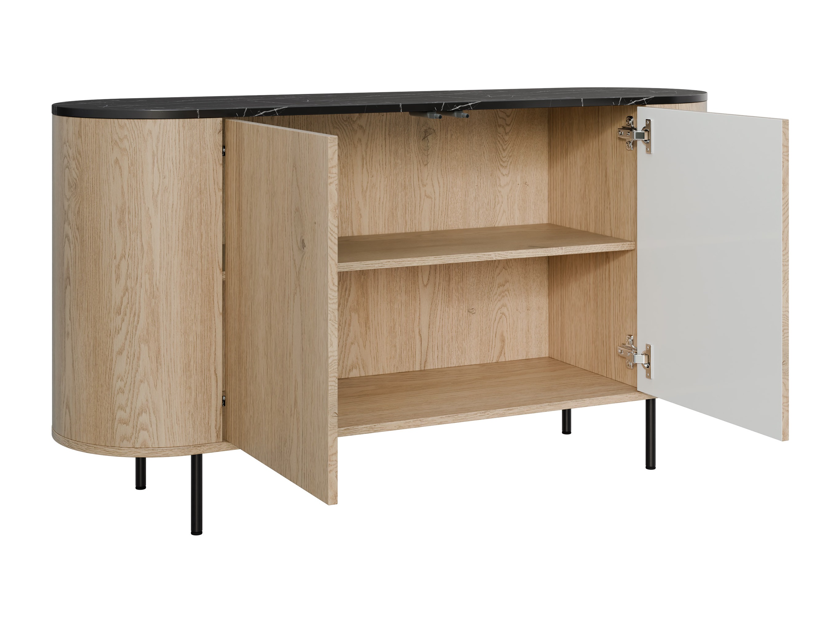Sideboard Comfivo Livtena (Weißer Marmor + Gold)