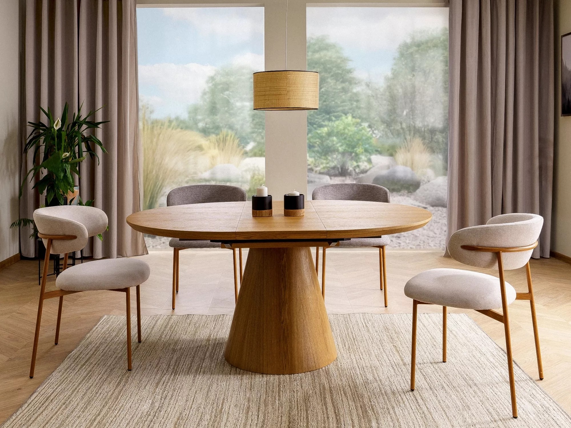 Stuhl Detroit 802 (Grau + Eichenholzoptik)