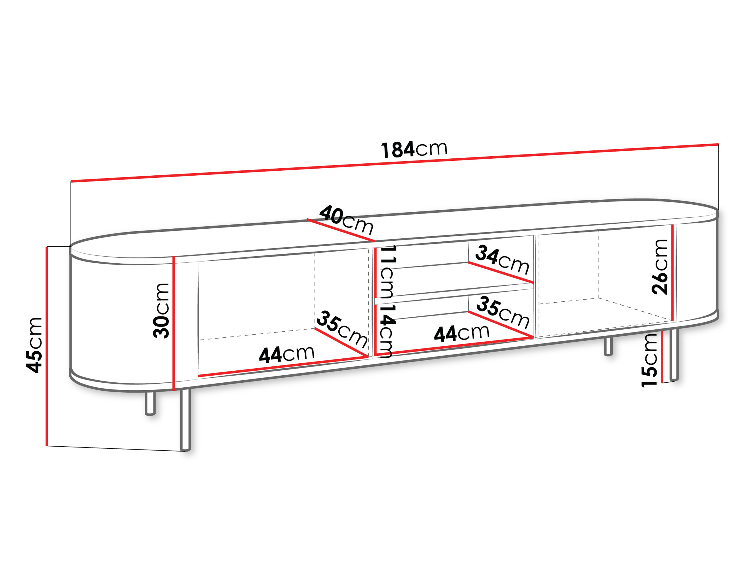 TV-Möbel Comfivo Livtena I (Weißer Marmor + Gold)