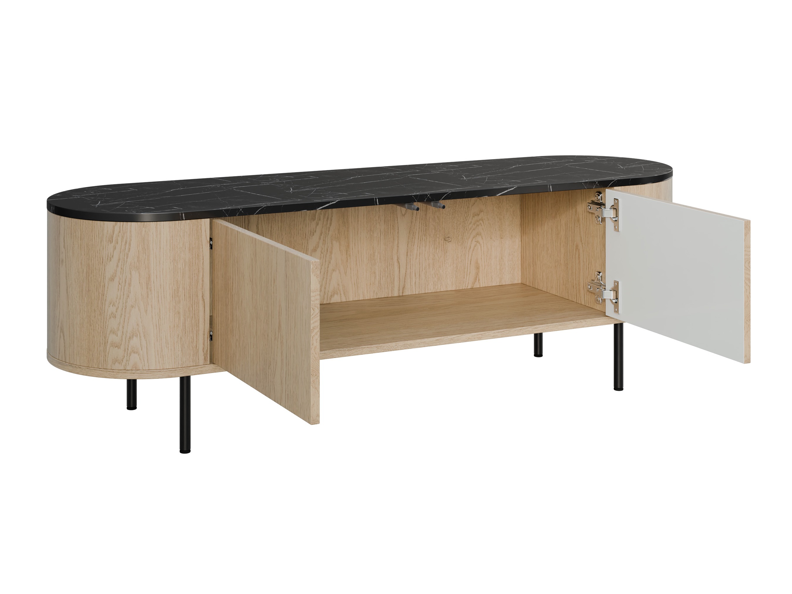 TV-Möbel Comfivo Livtena (Weißer Marmor + Gold)