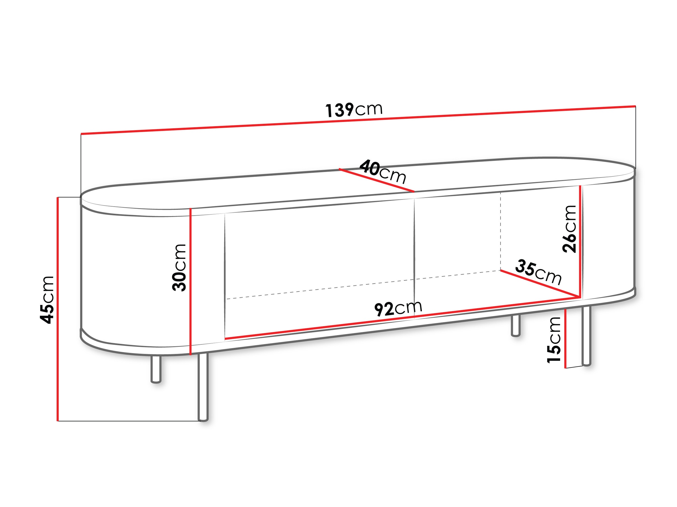 TV-Möbel Comfivo Livtena (Weißer Marmor + Gold)