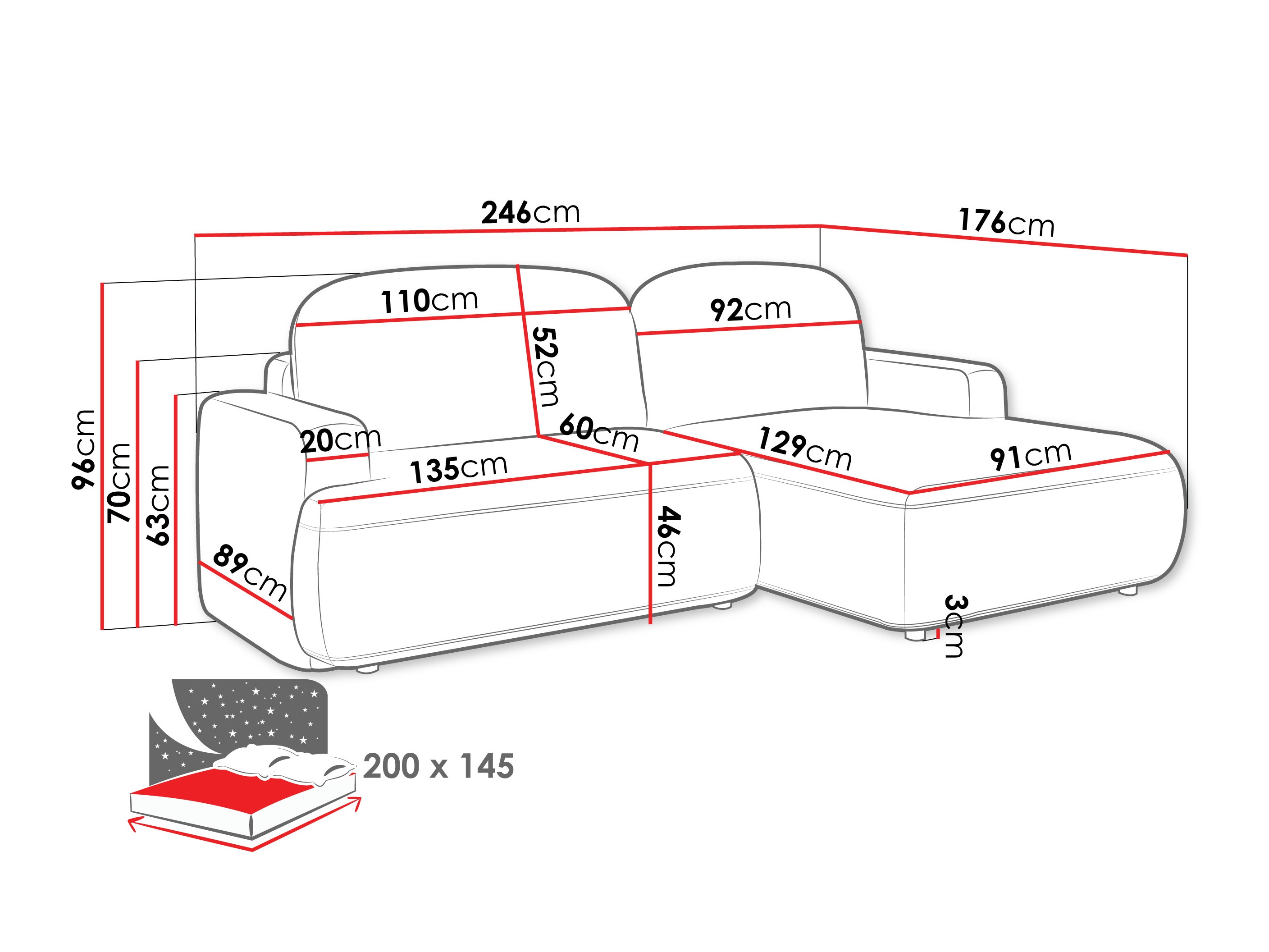 Ecksofa ComfiDream Marila (Perfect Harmony 63)