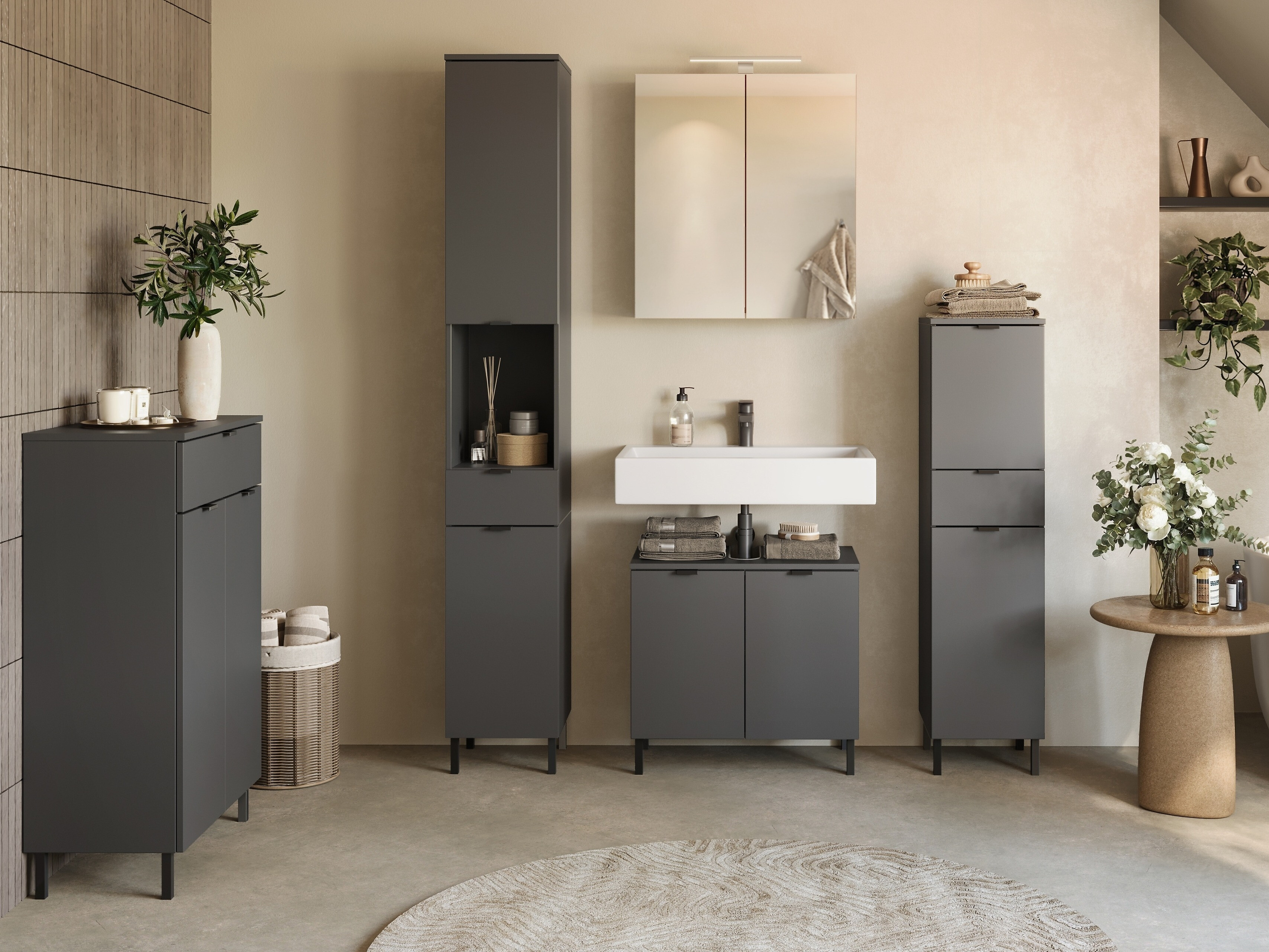Badezimmer-Set Felfere 108 (Anthrazit)