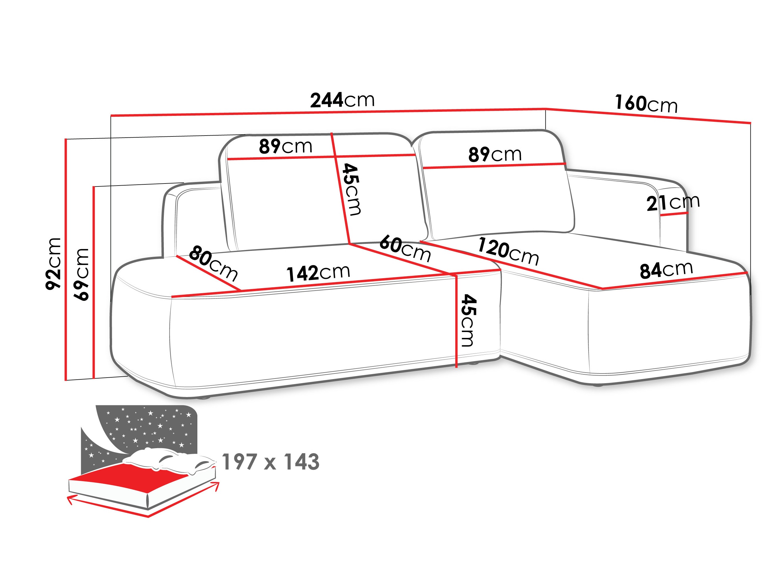 Ecksofa ComfiDream 203 (Perfect Harmony 82)