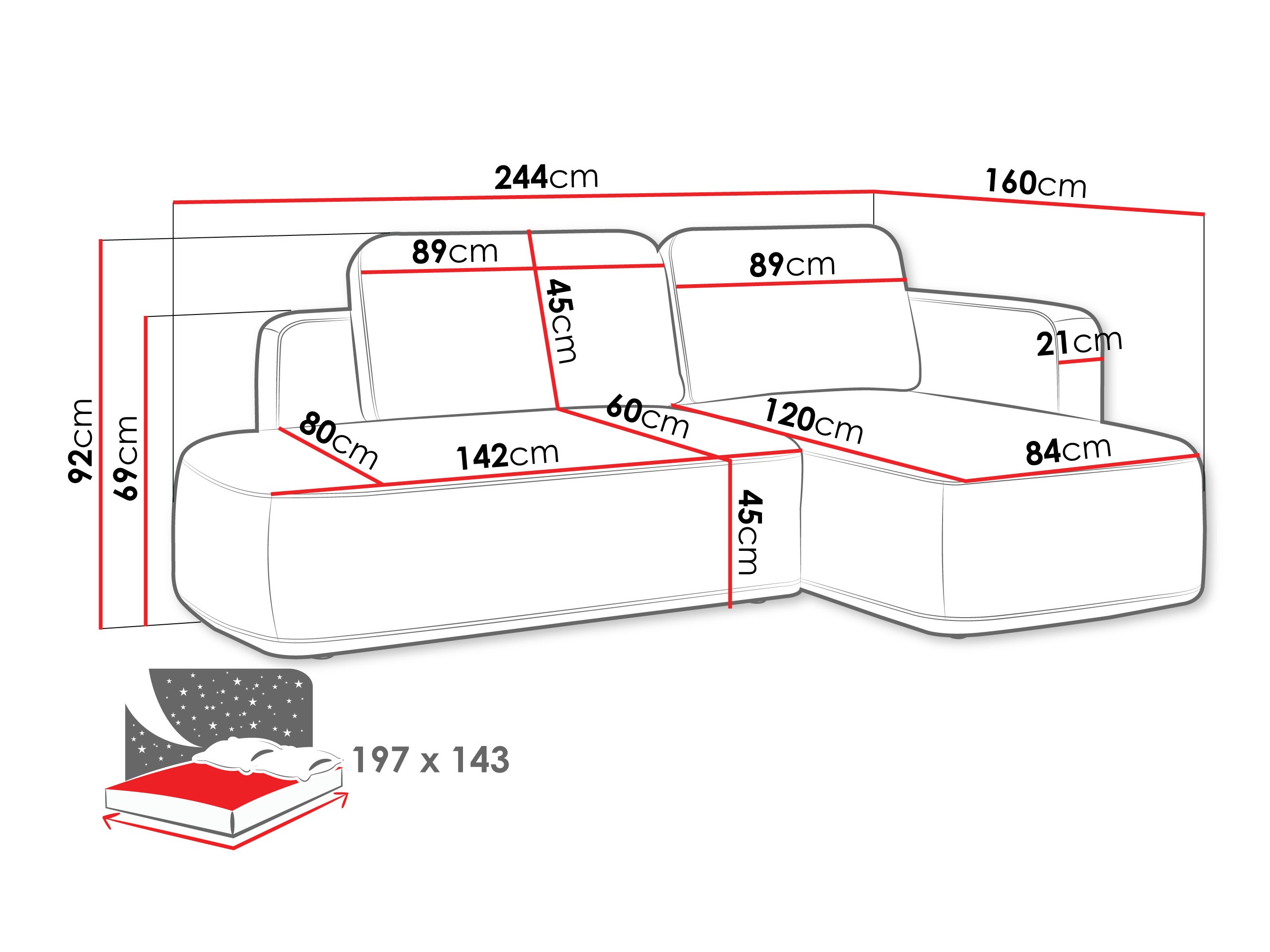 Ecksofa ComfiDream Celena (Perfect Harmony 02)
