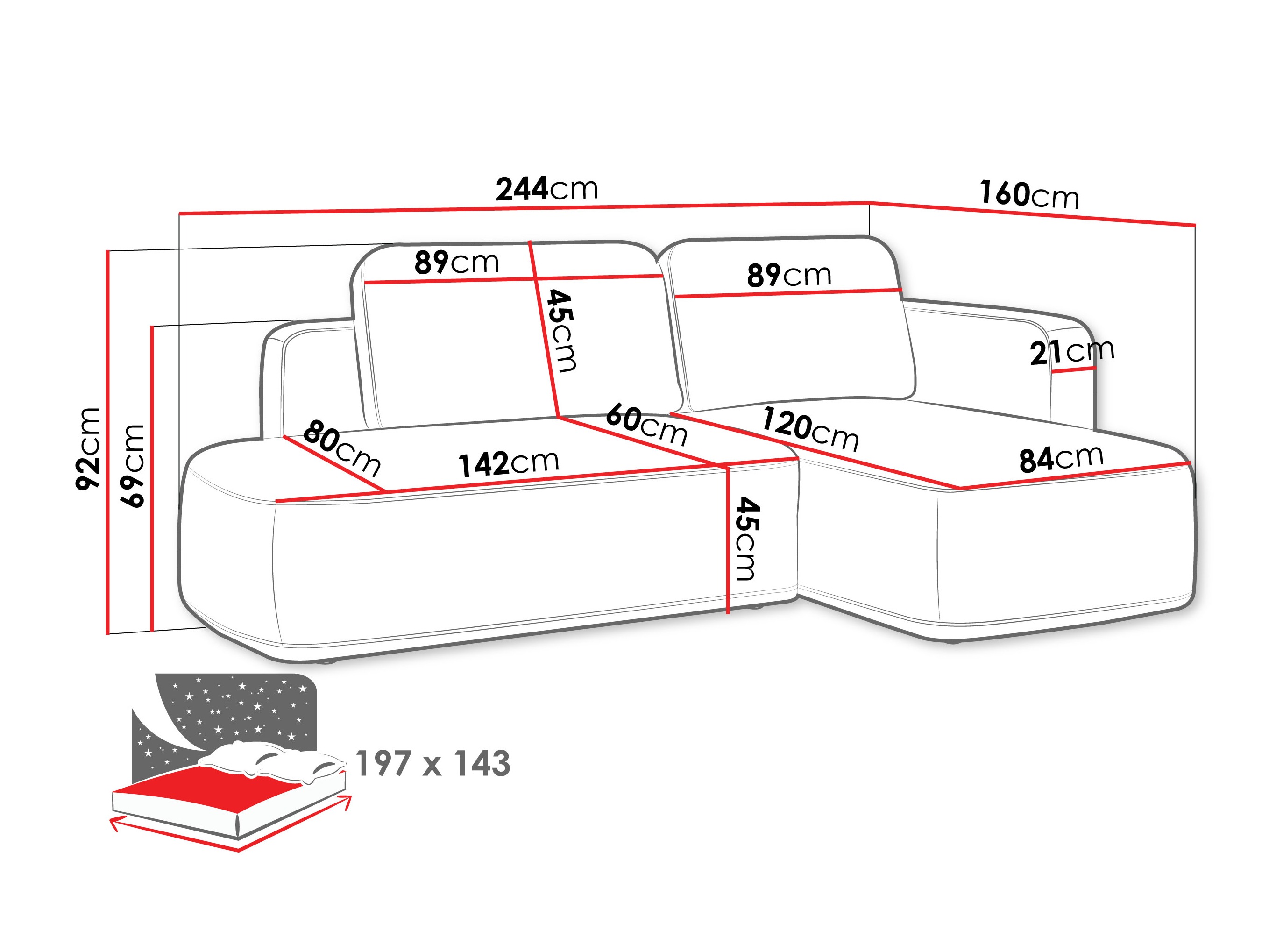 Ecksofa ComfiDream Celena (Perfect Harmony 39)