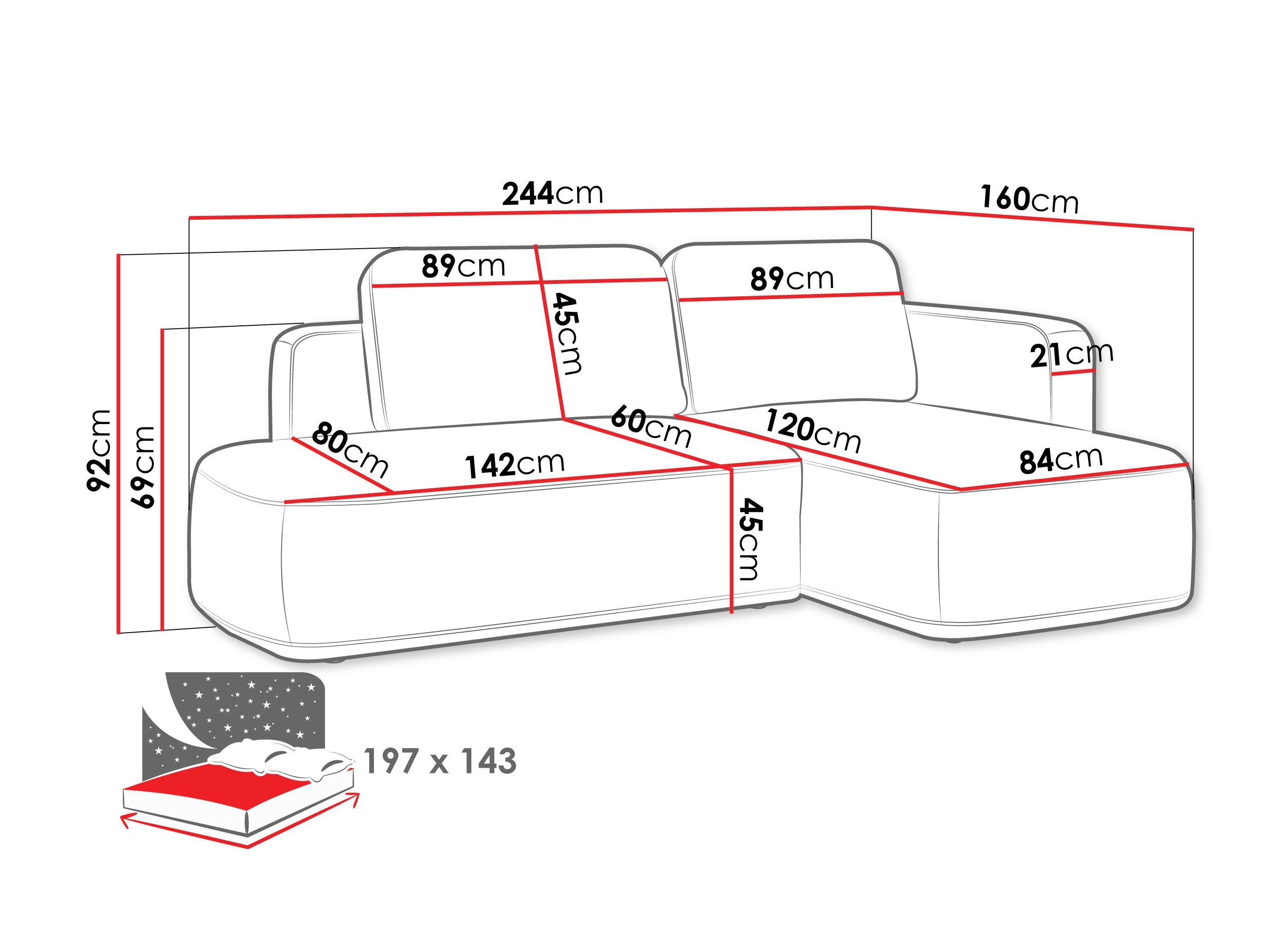 Ecksofa ComfiDream Celena (Perfect Harmony 63)