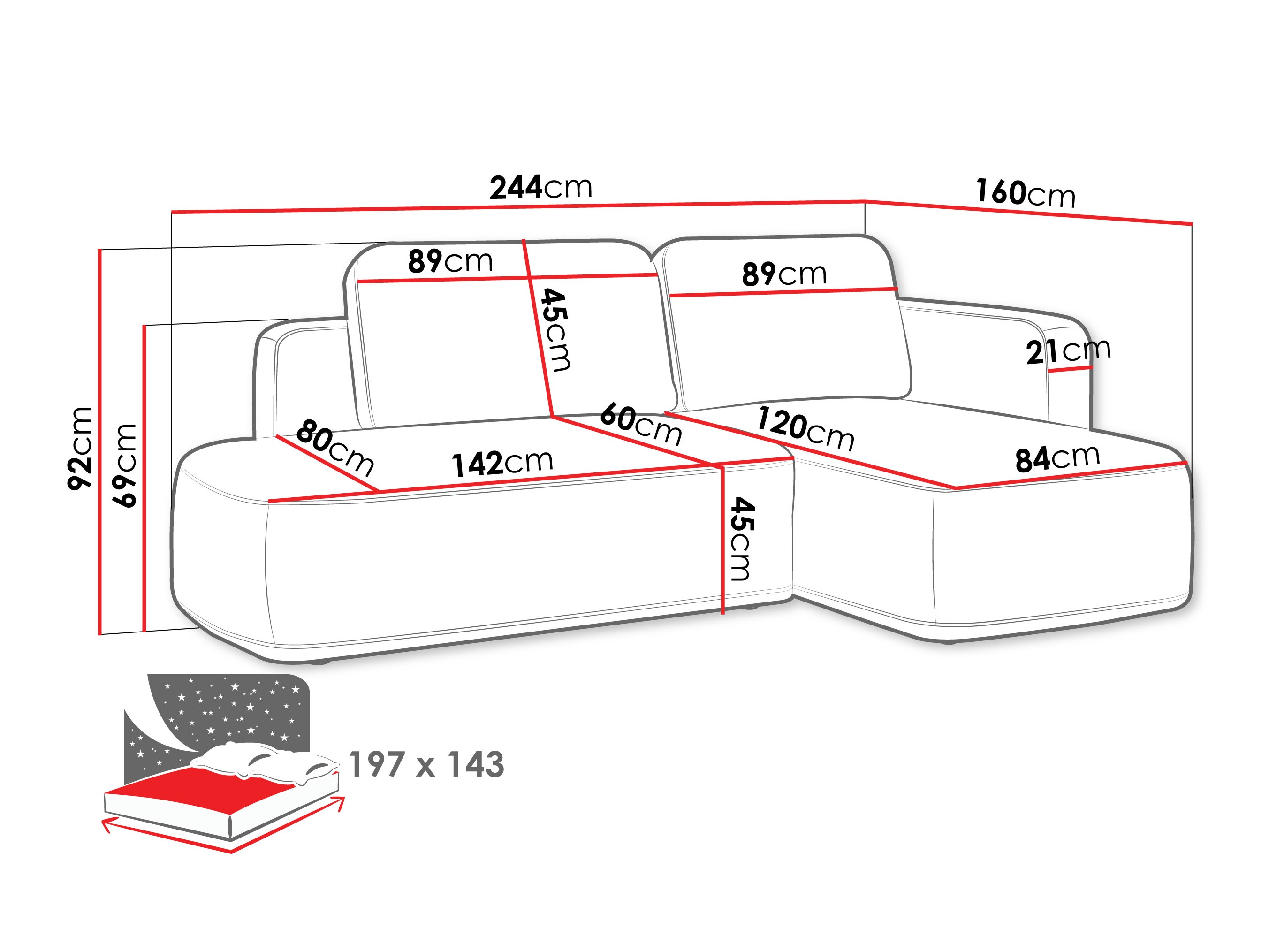 Ecksofa ComfiDream Celena (Perfect Harmony 77)