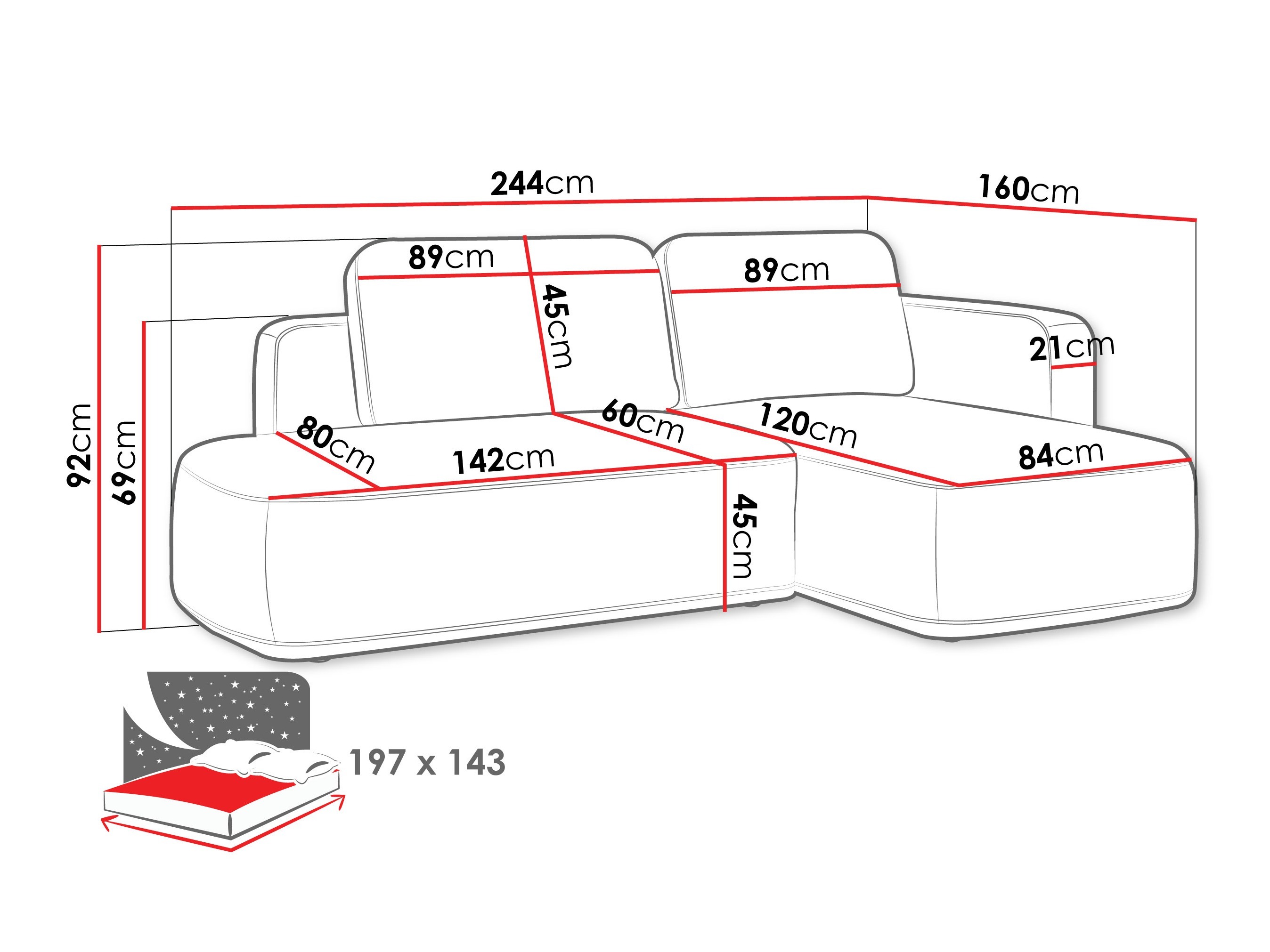 Ecksofa ComfiDream Celena (Perfect Harmony 77)