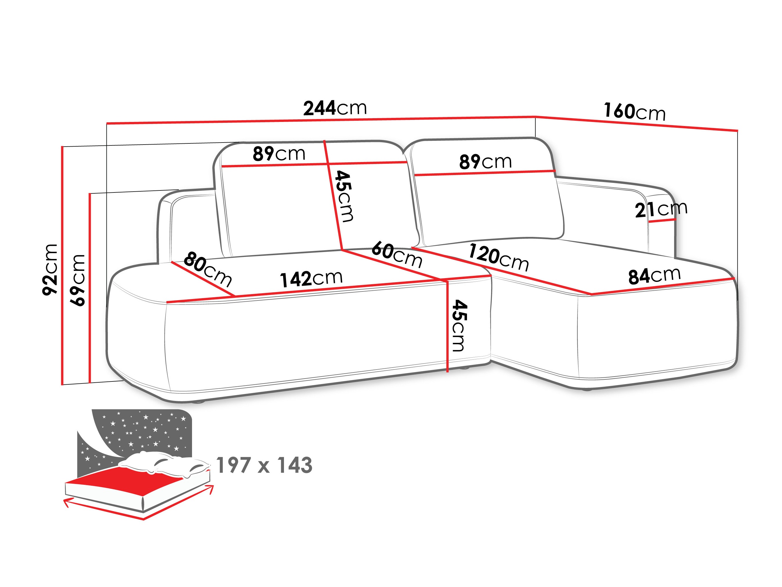Ecksofa ComfiDream Celena (Perfect Harmony 82)