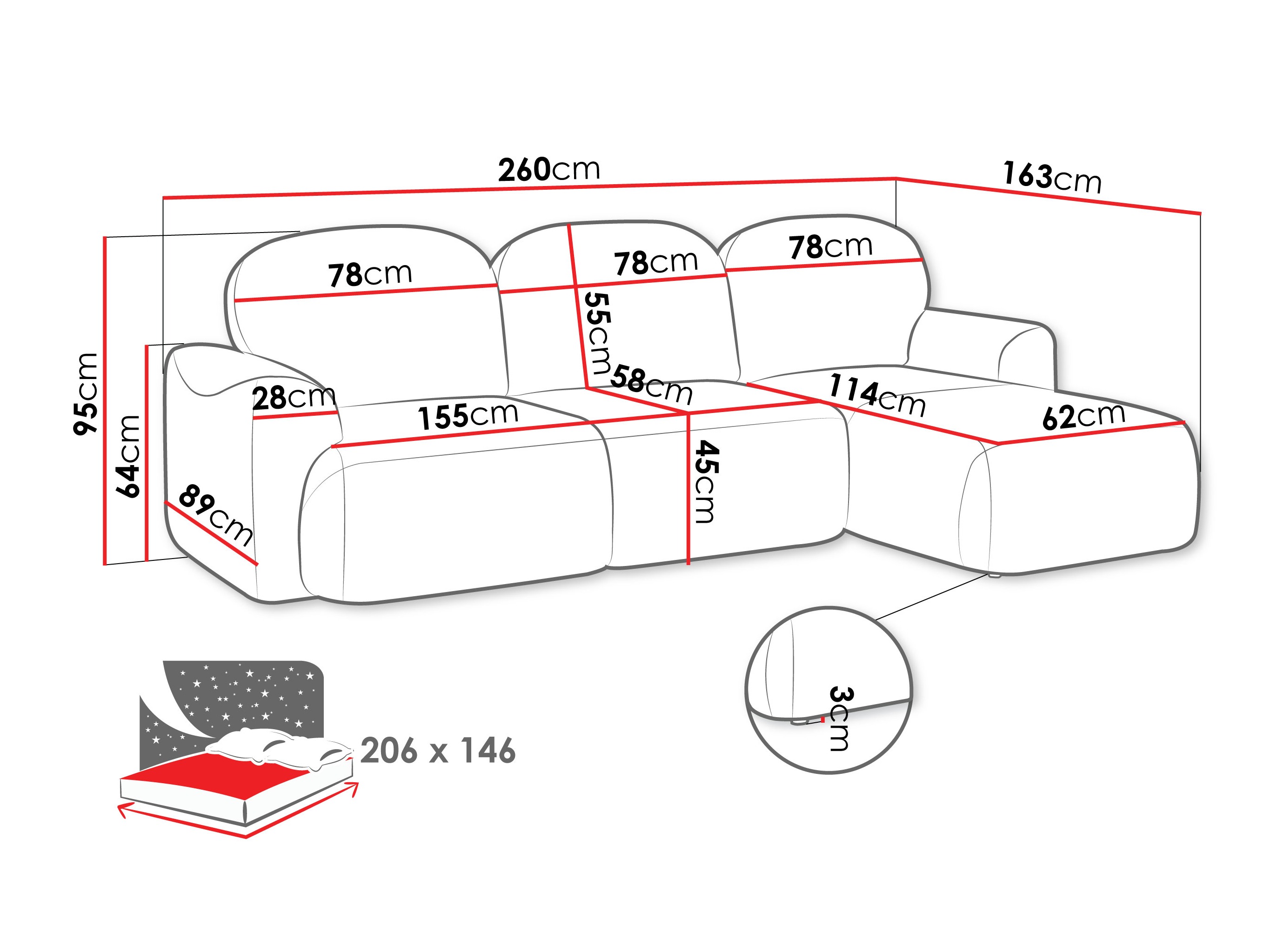 Ecksofa ComfiDream Fjoruna (Cremona 02)