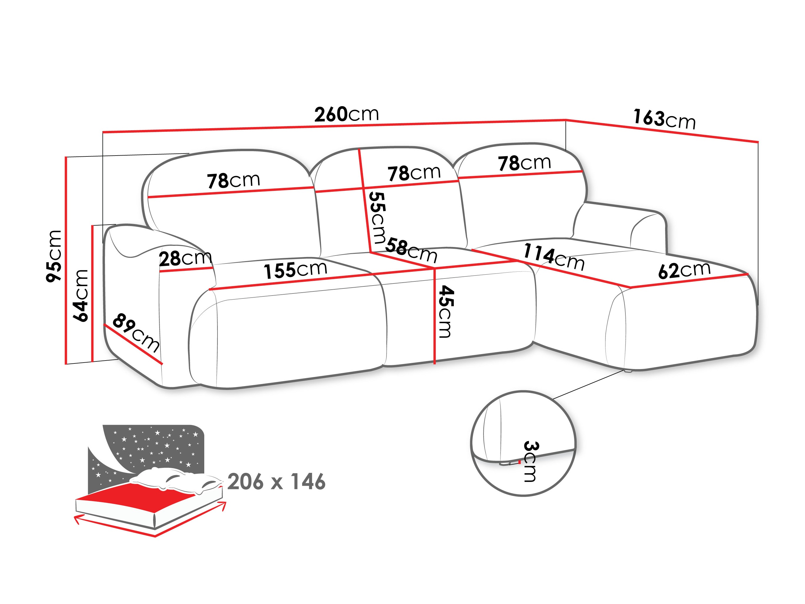 Ecksofa ComfiDream Fjoruna (Cremona 02)