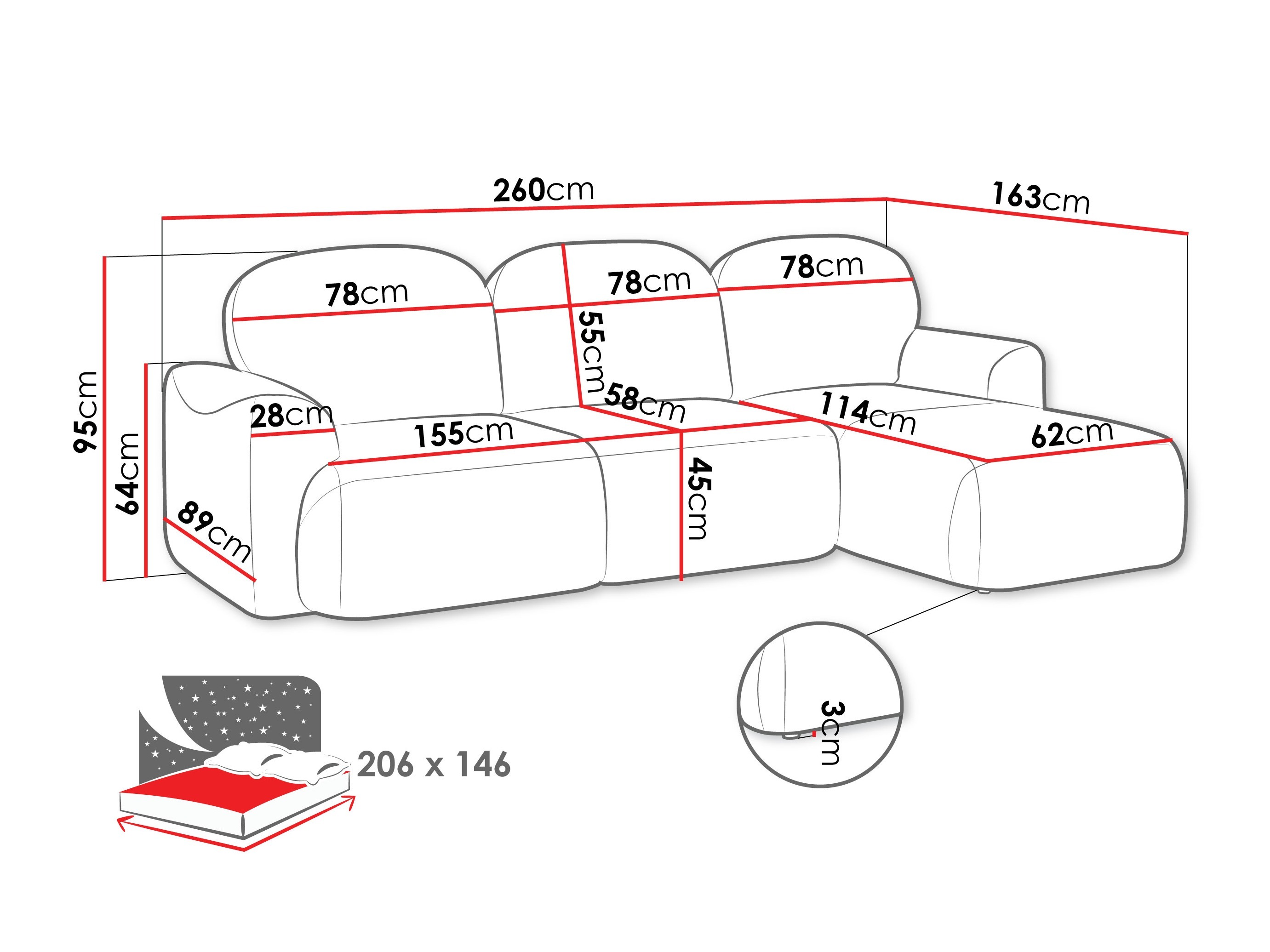 Ecksofa ComfiDream Fjoruna (Cremona 96)