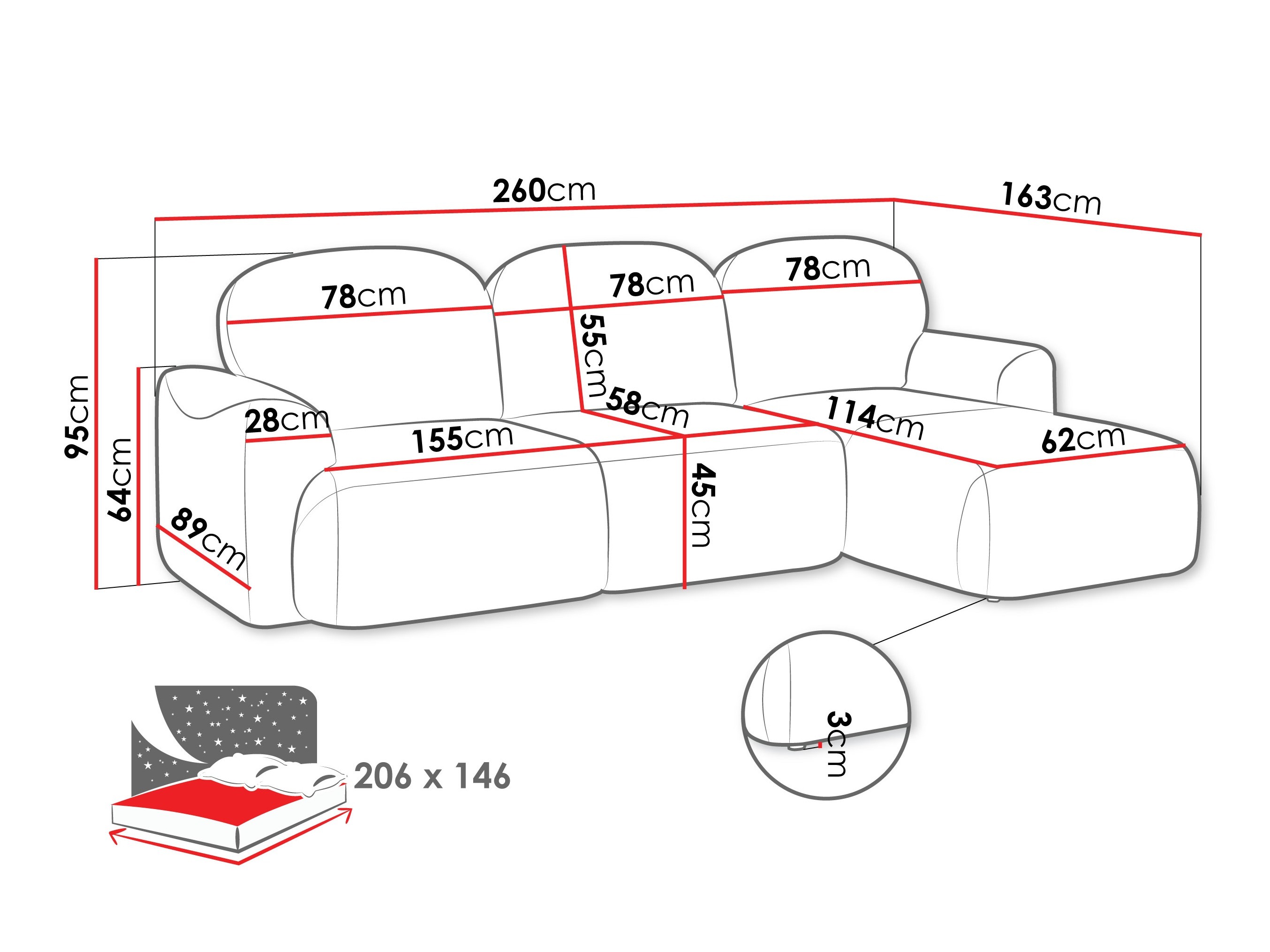 Ecksofa ComfiDream Fjoruna (Cremona 97)