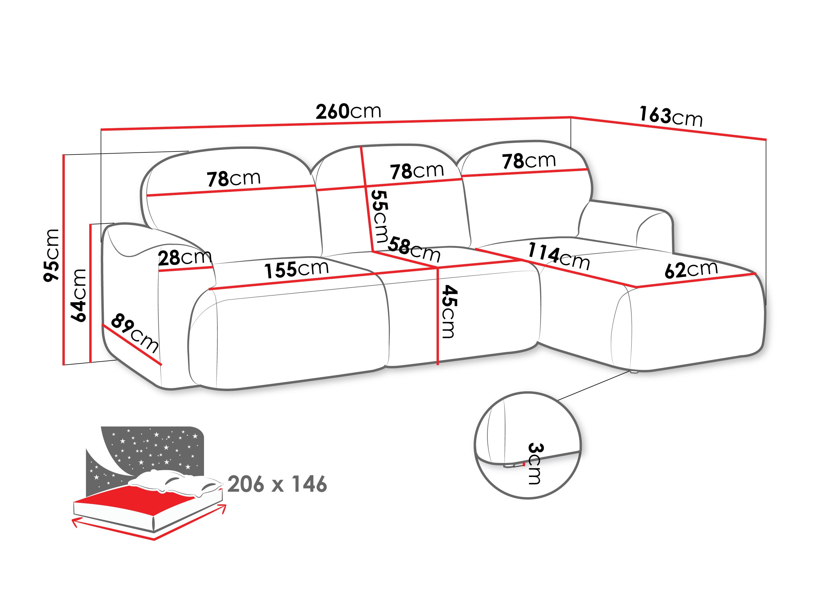 Ecksofa ComfiDream Fjoruna (Cremona 97)