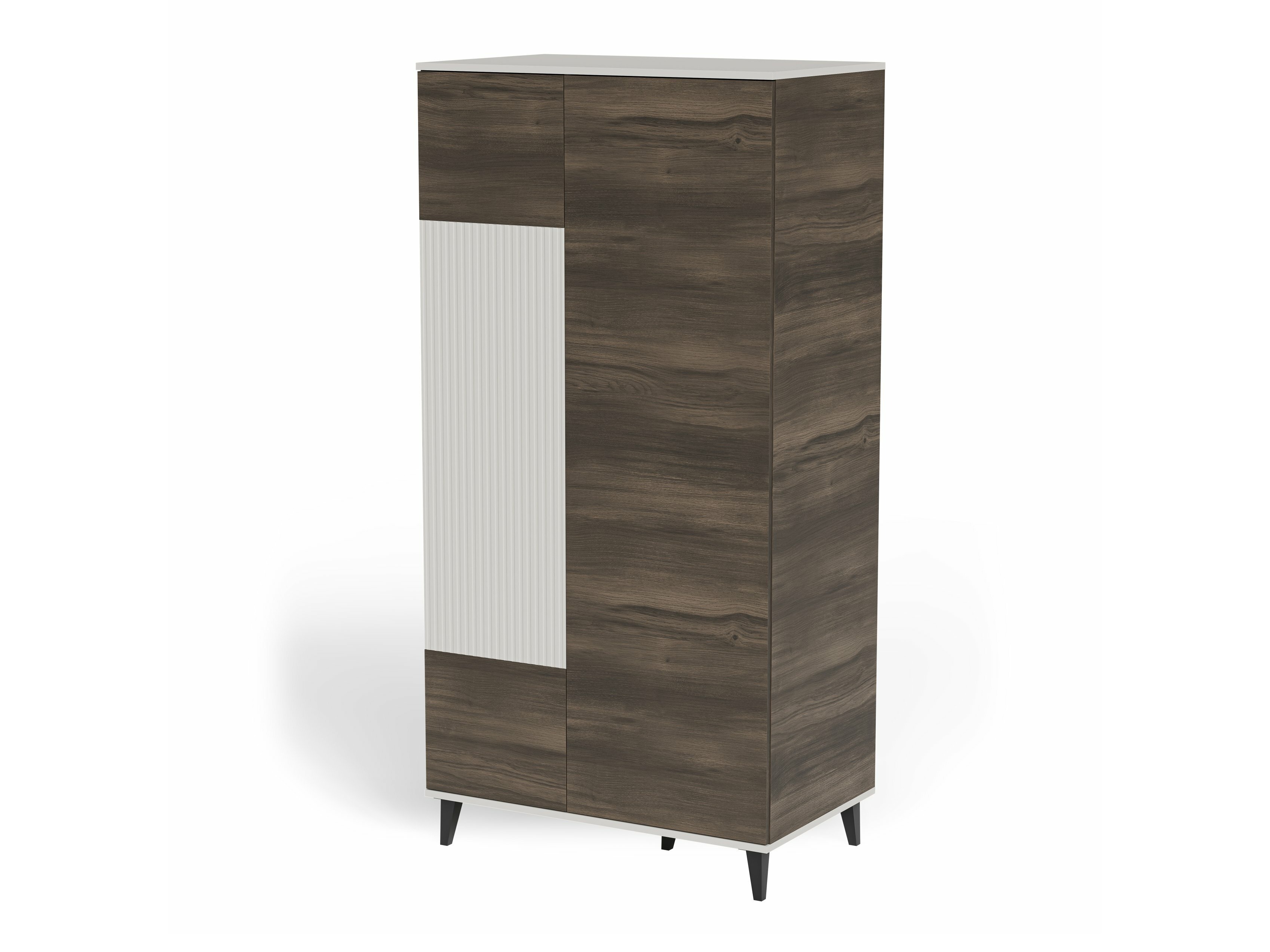 Kleiderschrank Luelia 113 (Walnussholzoptik + Kaschmir)