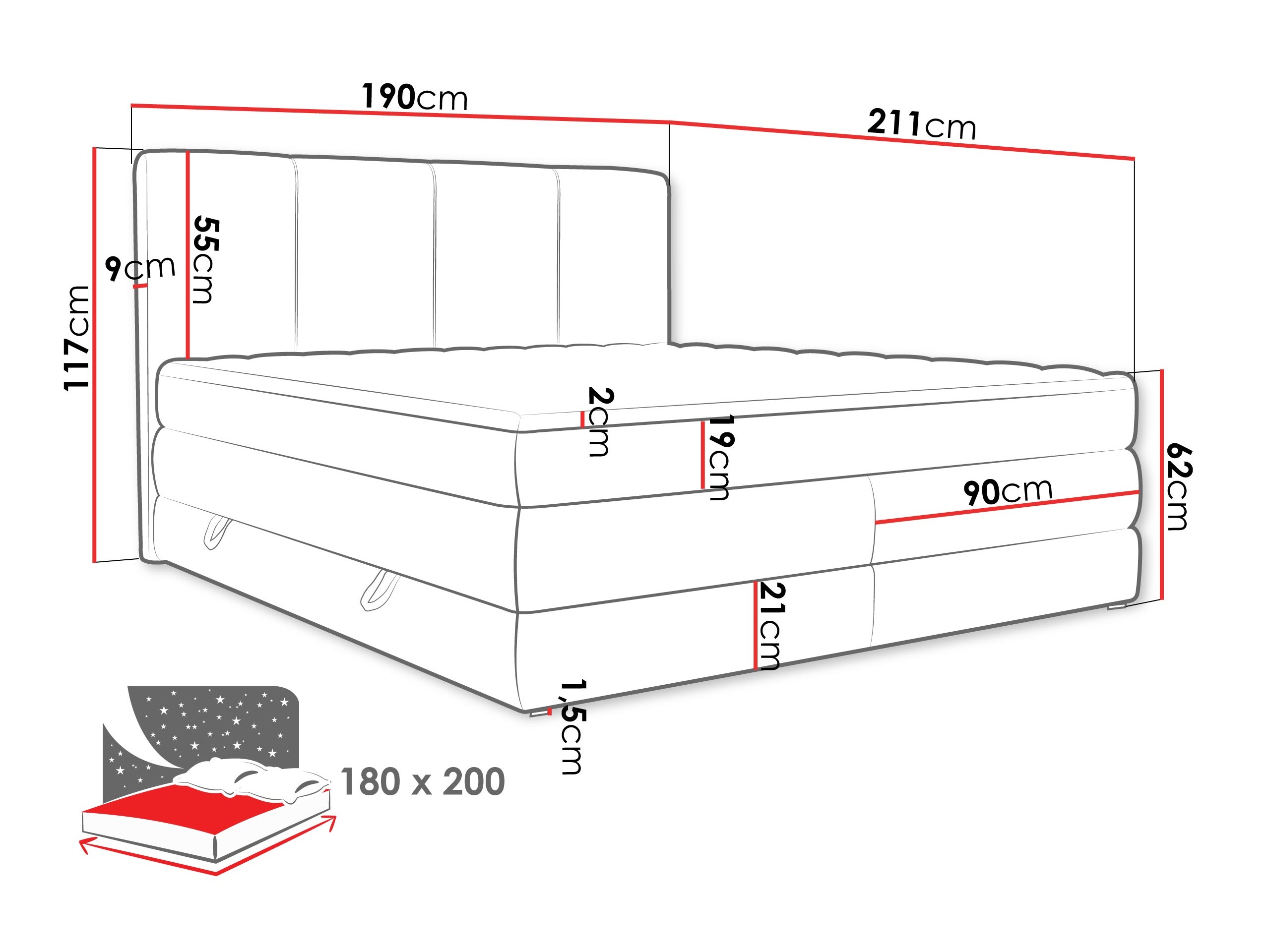 Boxspringbett ComfiDream 205 (Onega 07)