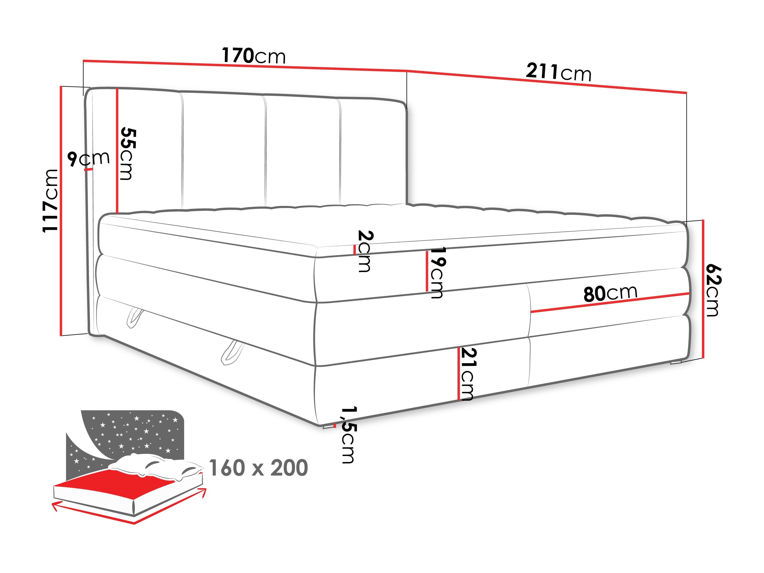 Boxspringbett ComfiDream 205 (Onega 11)