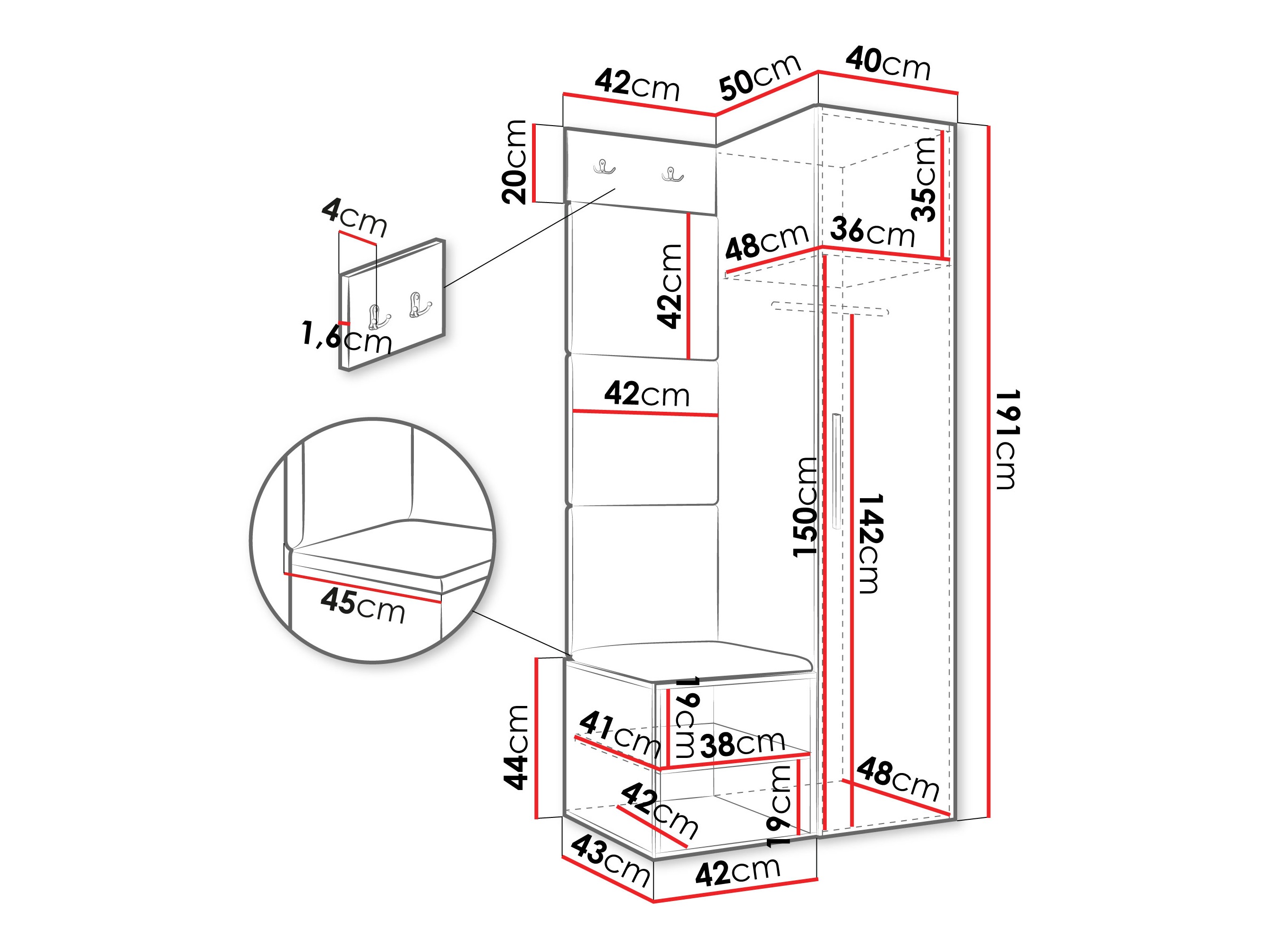 Flurgarnitur Hartford 524 (Weiß)