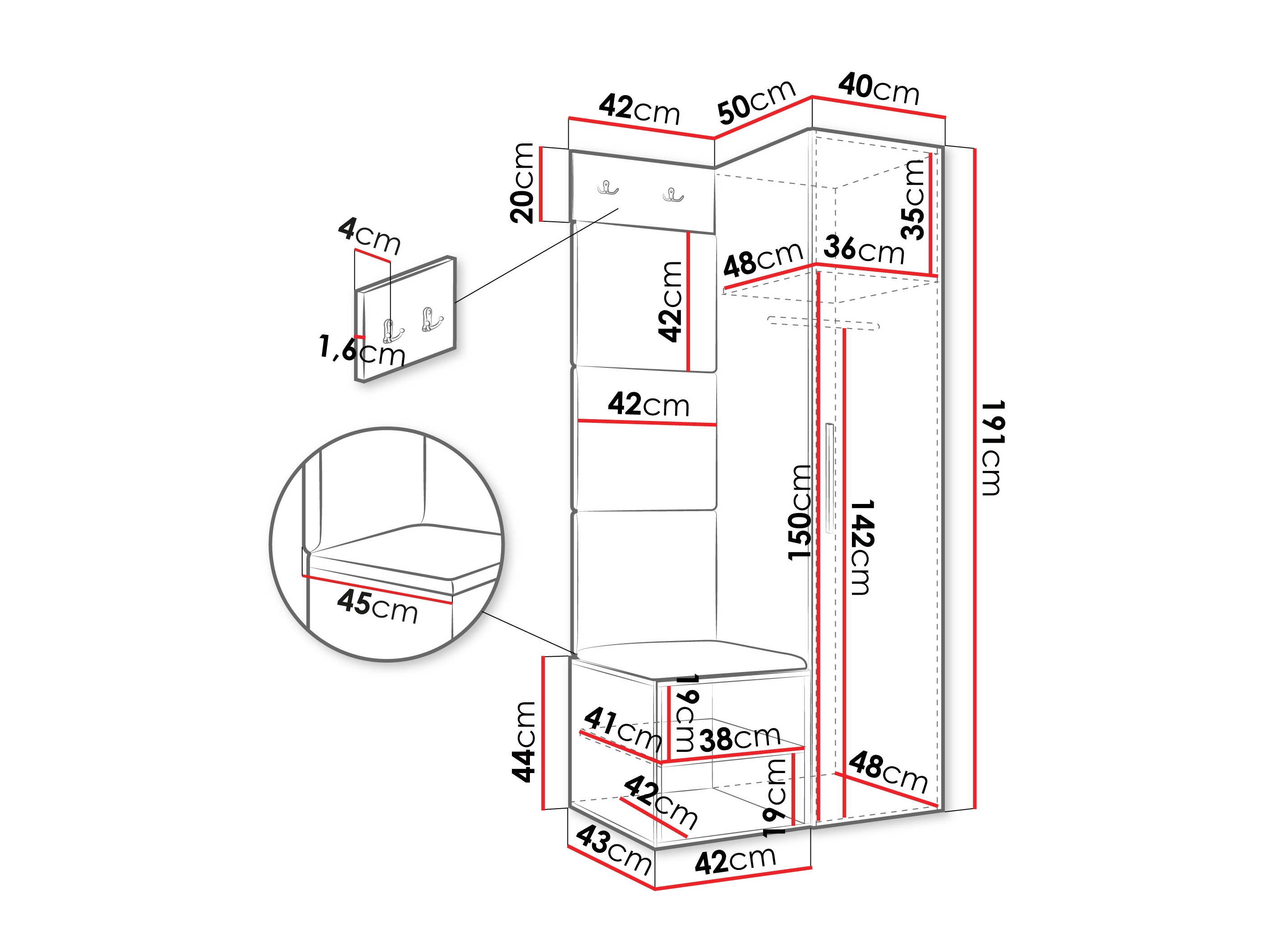 Flurgarnitur Hartford 524 (Weiß)