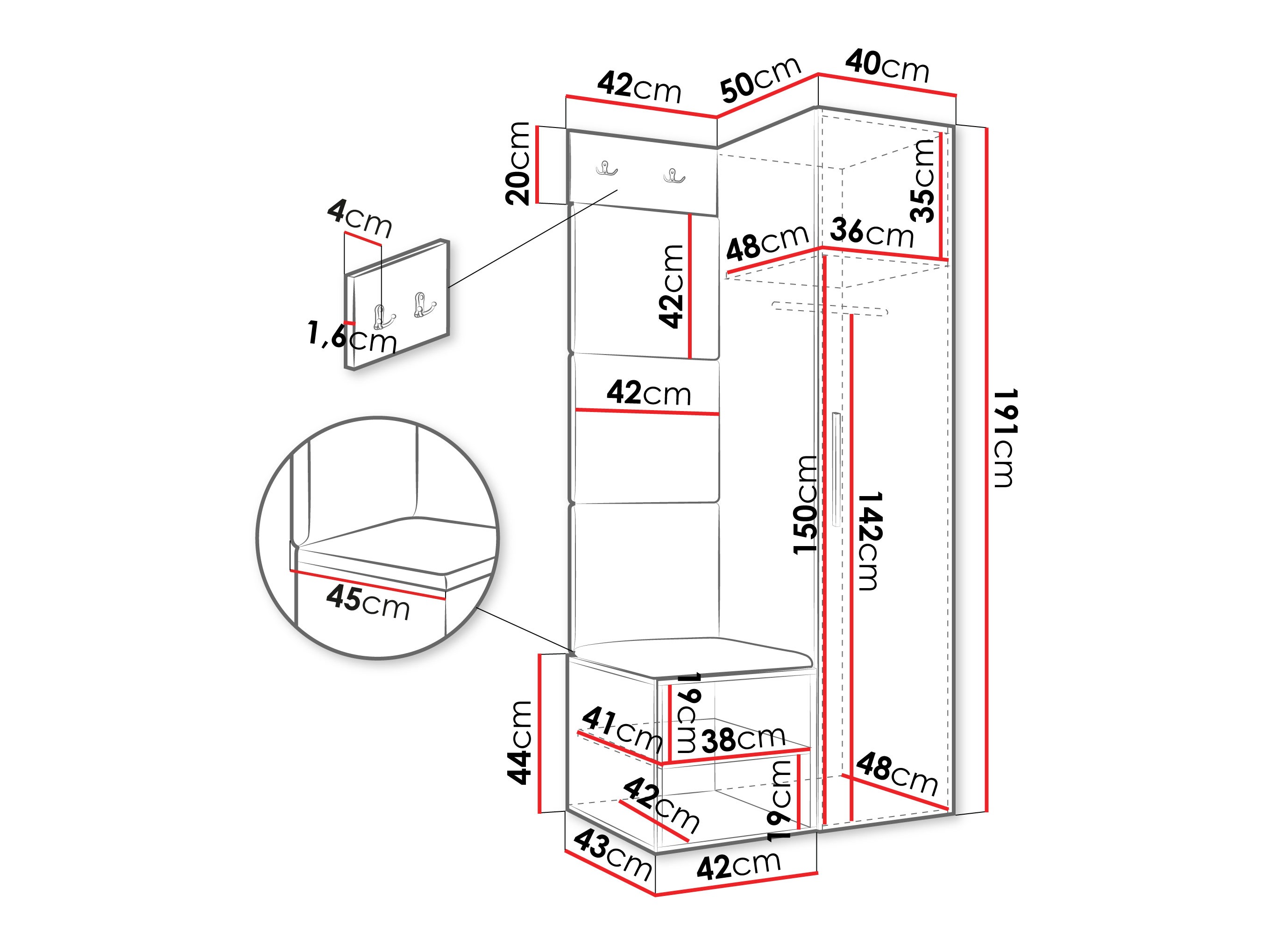 Flurgarnitur Hartford 524 (Weiß)